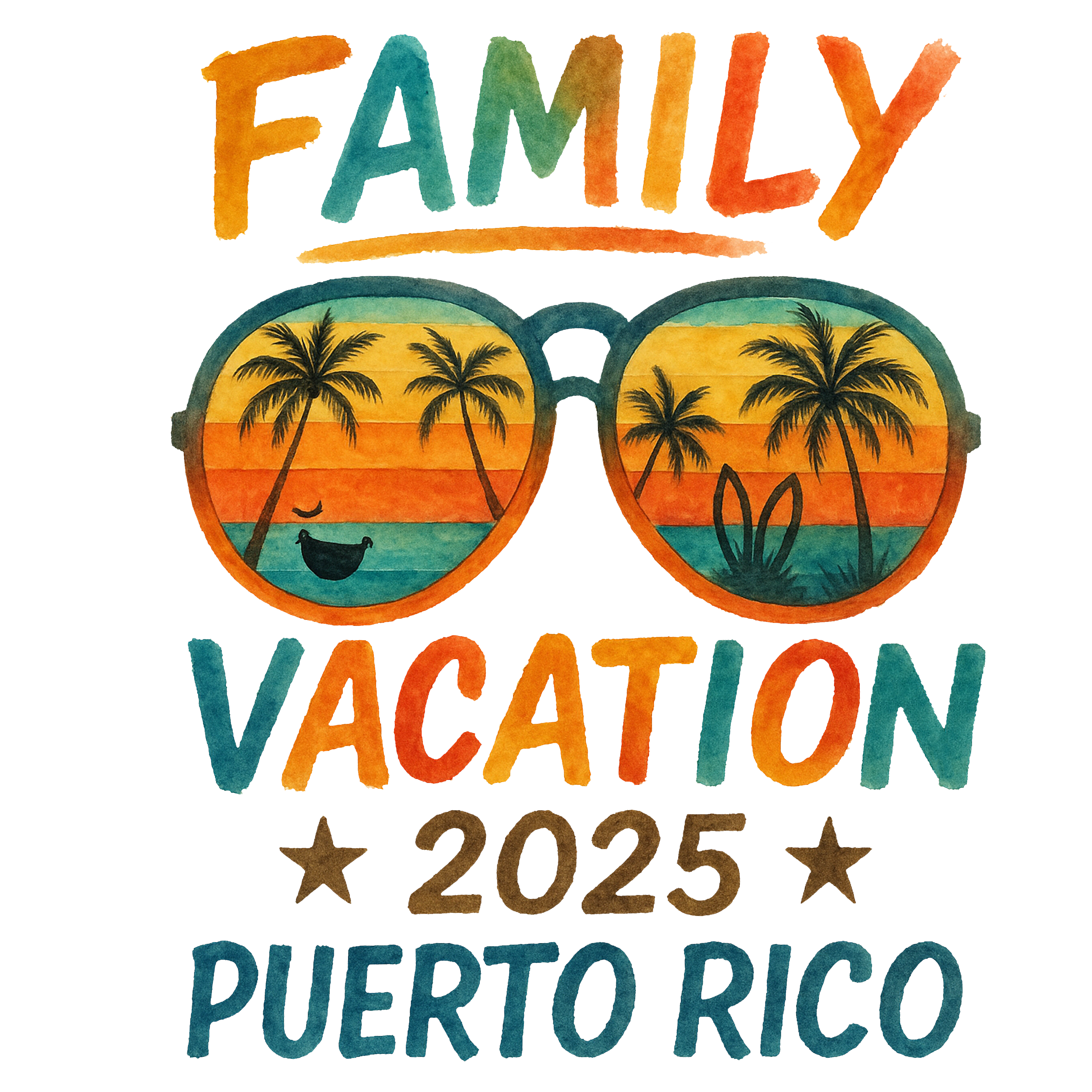 Family Vacation 2025 Puerto Rico DTF Transfer