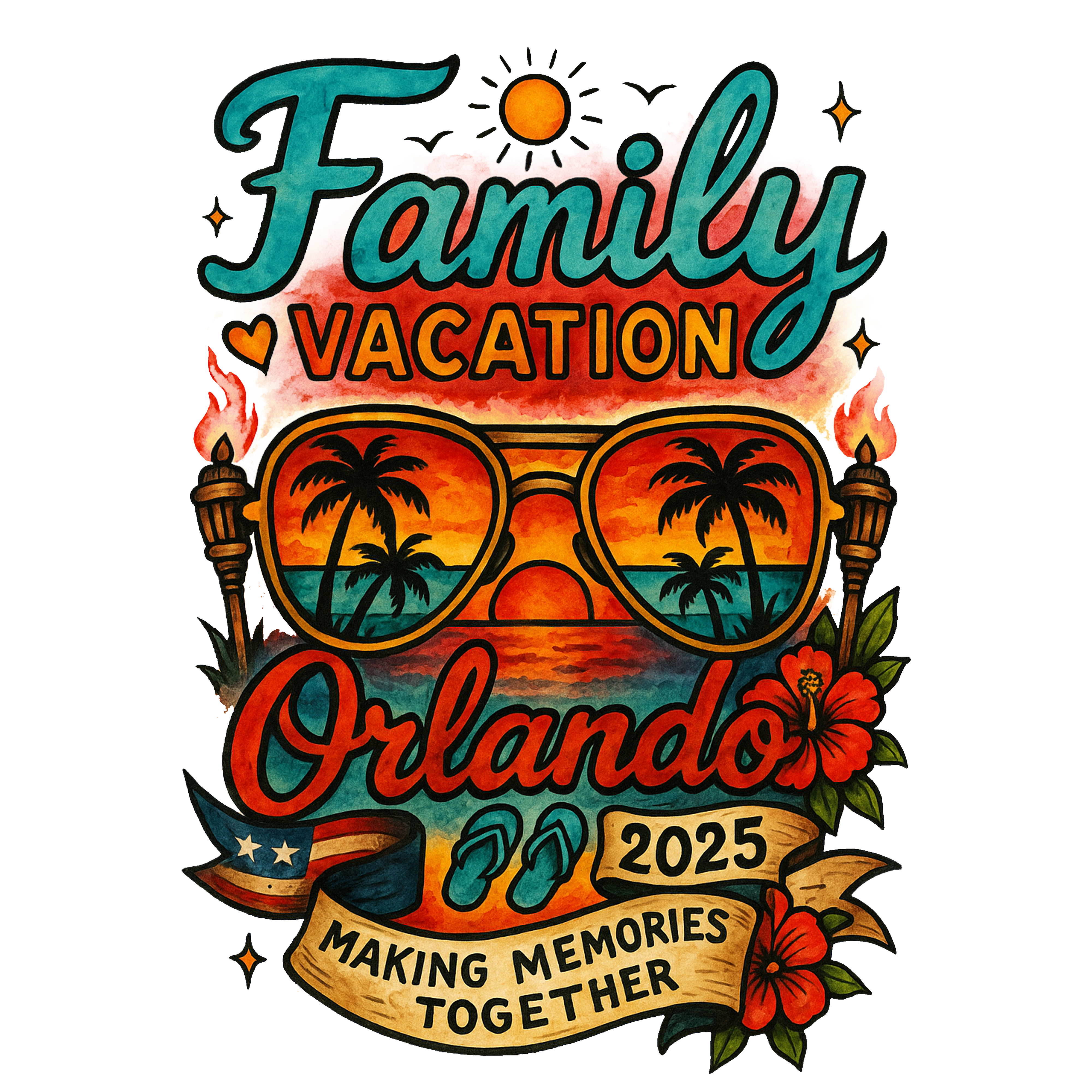 Family Vacation Orlando 2025 DTF Transfer