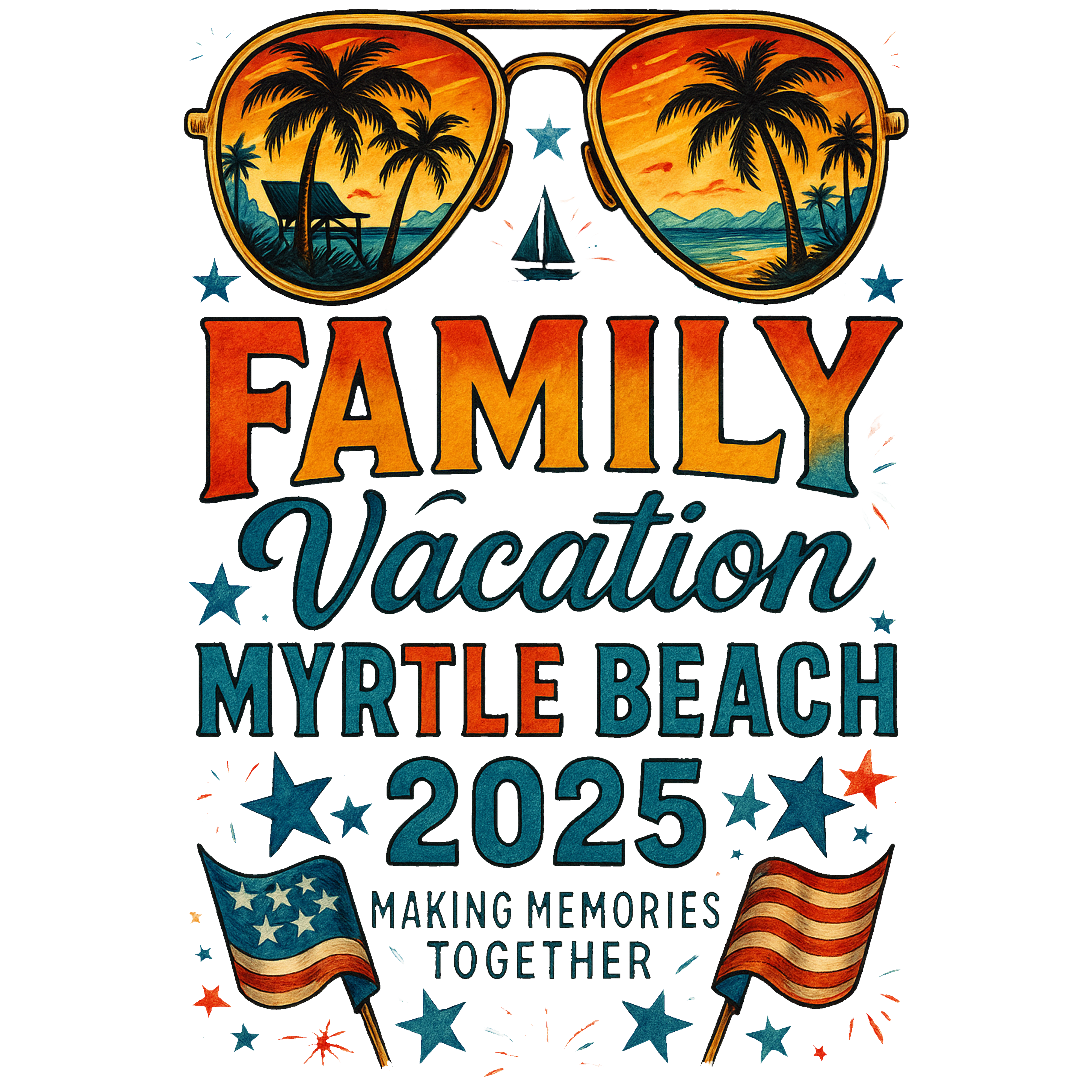 Family Vacation Myrtle Beach 2025 DTF Transfer