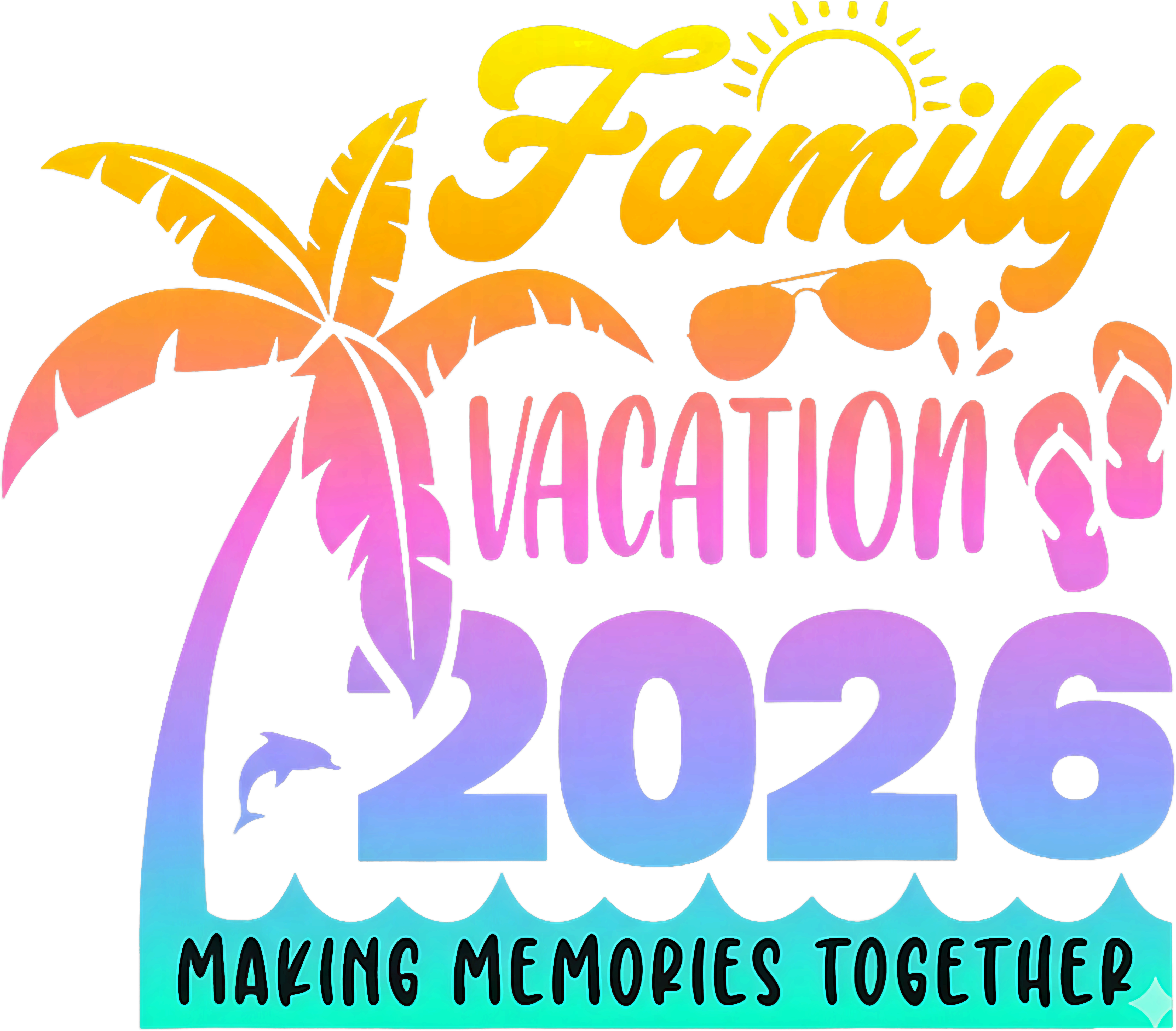 Tropical Family Vacation Adventure DTF Transfer