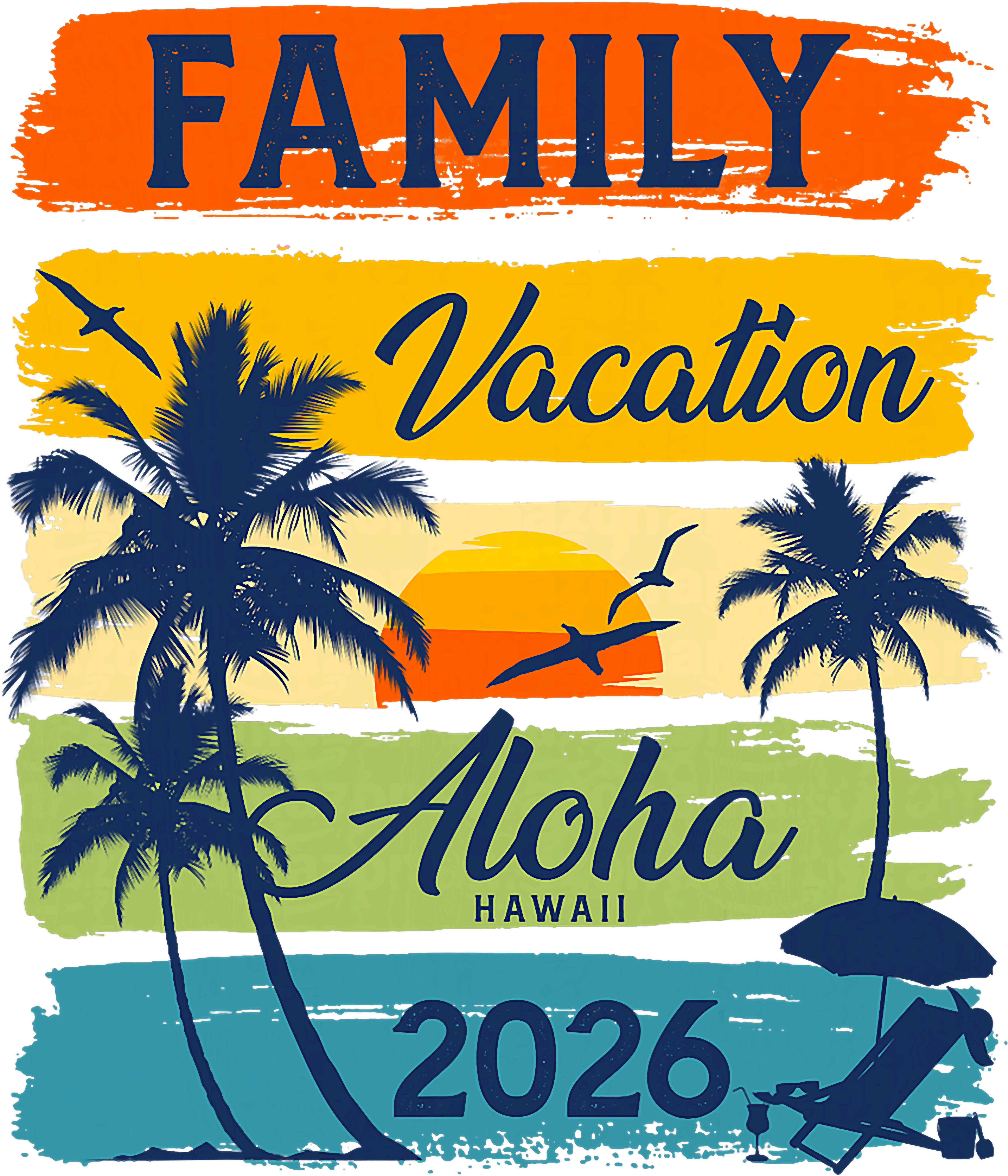 Hawaiian Family Vacation DTF Transfer