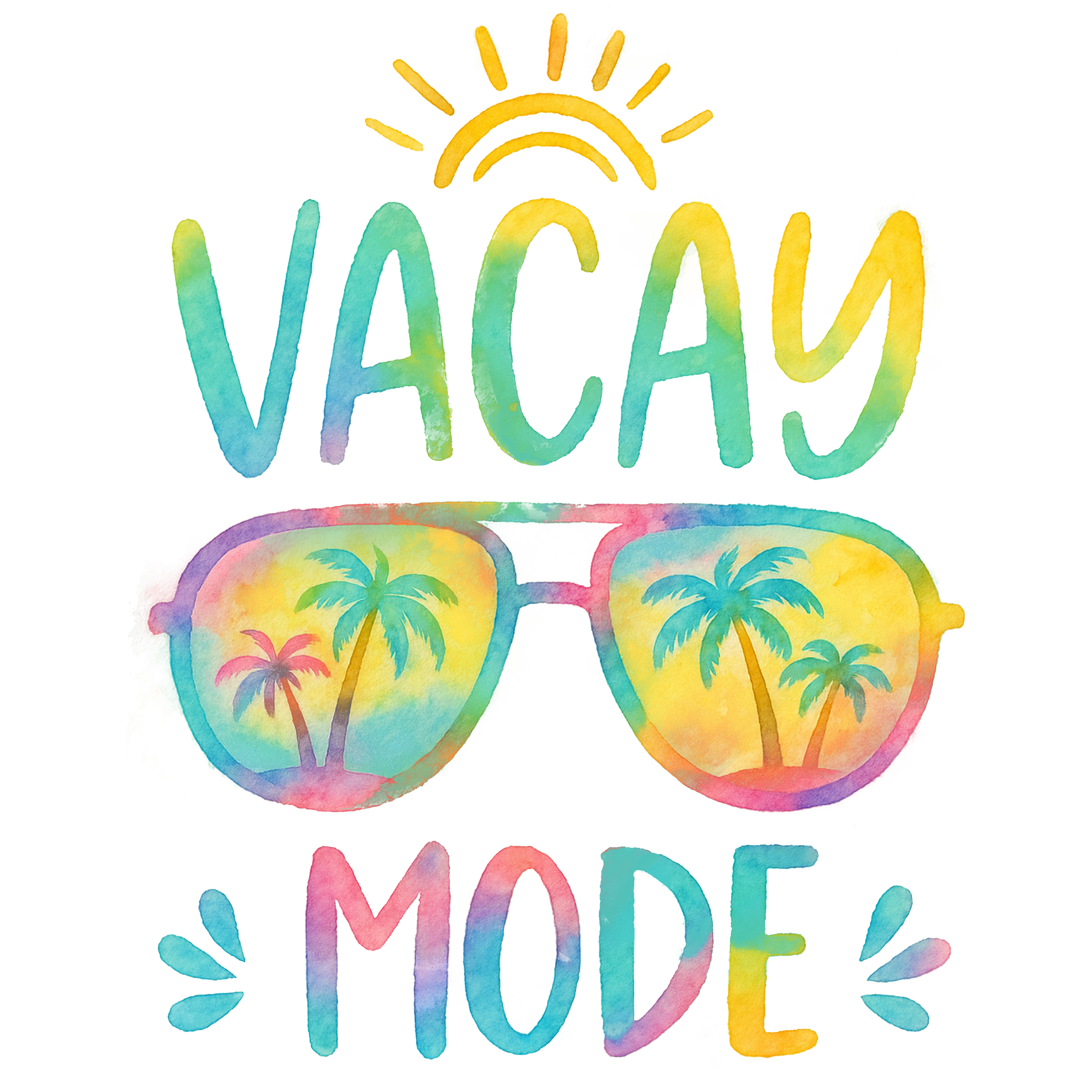 Vacay Mode Pastel Sunglasses DTF Transfer