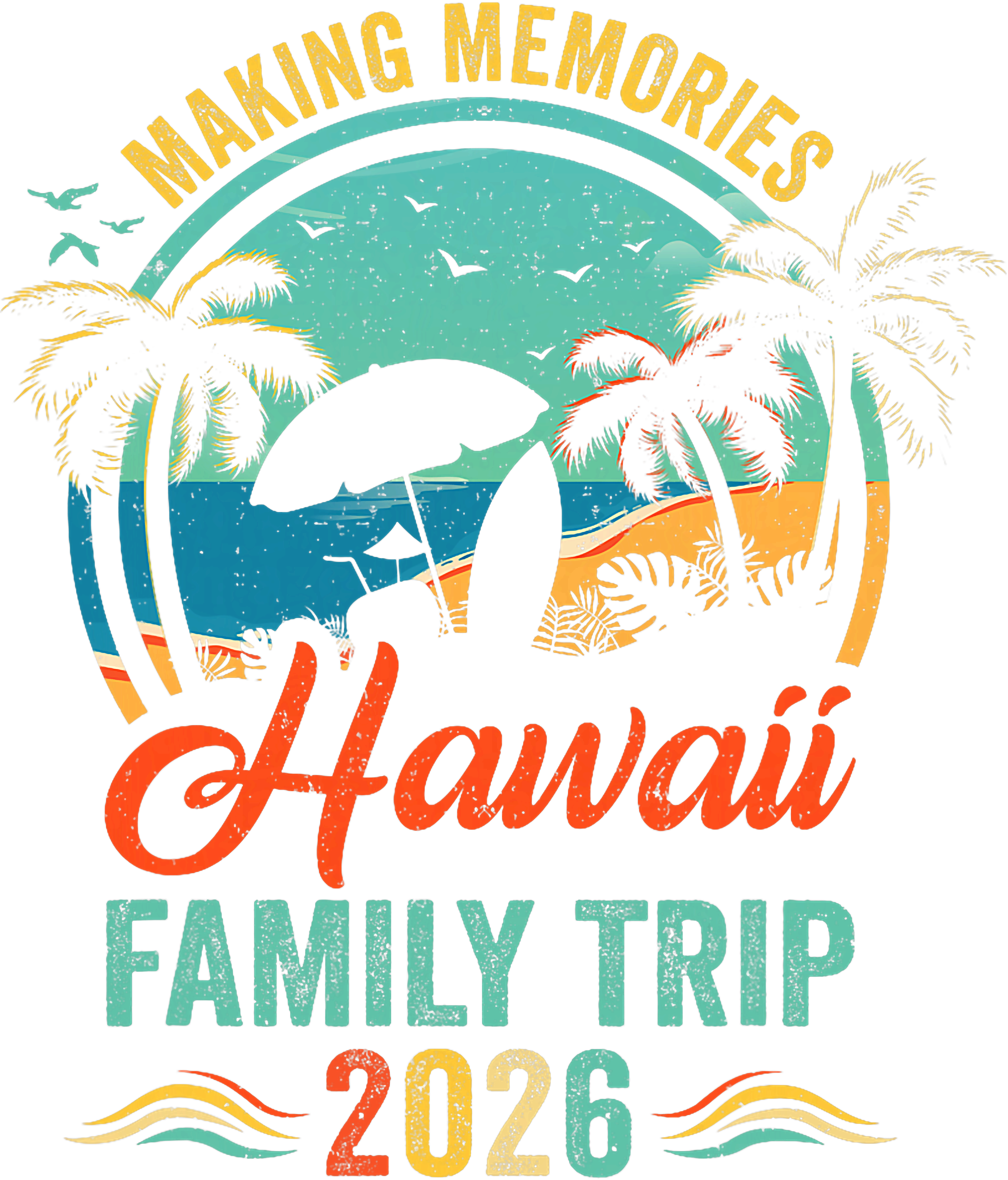 Hawaiian Family Vacation DTF Transfer