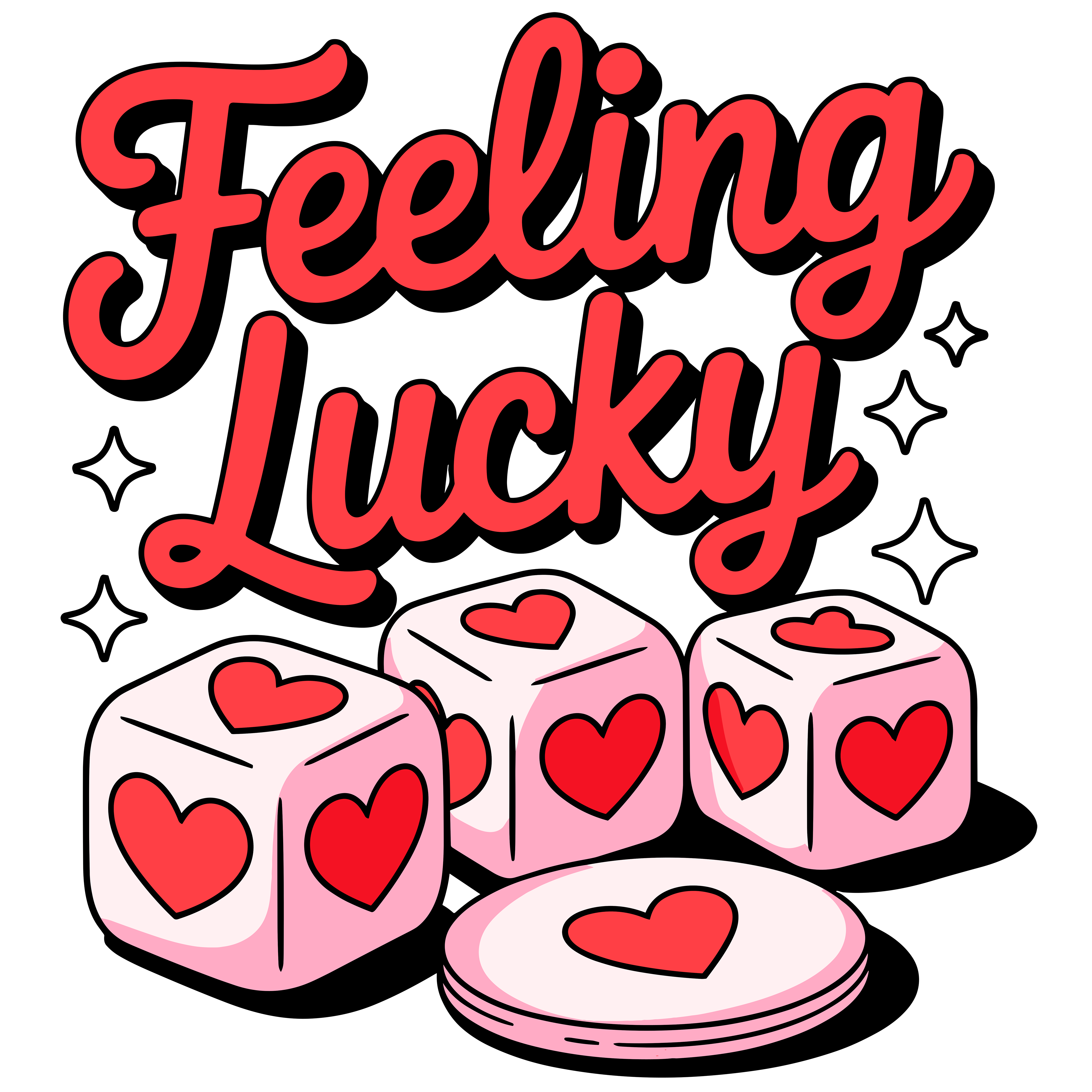 Feeling Lucky Valentine Dice DTF Transfer