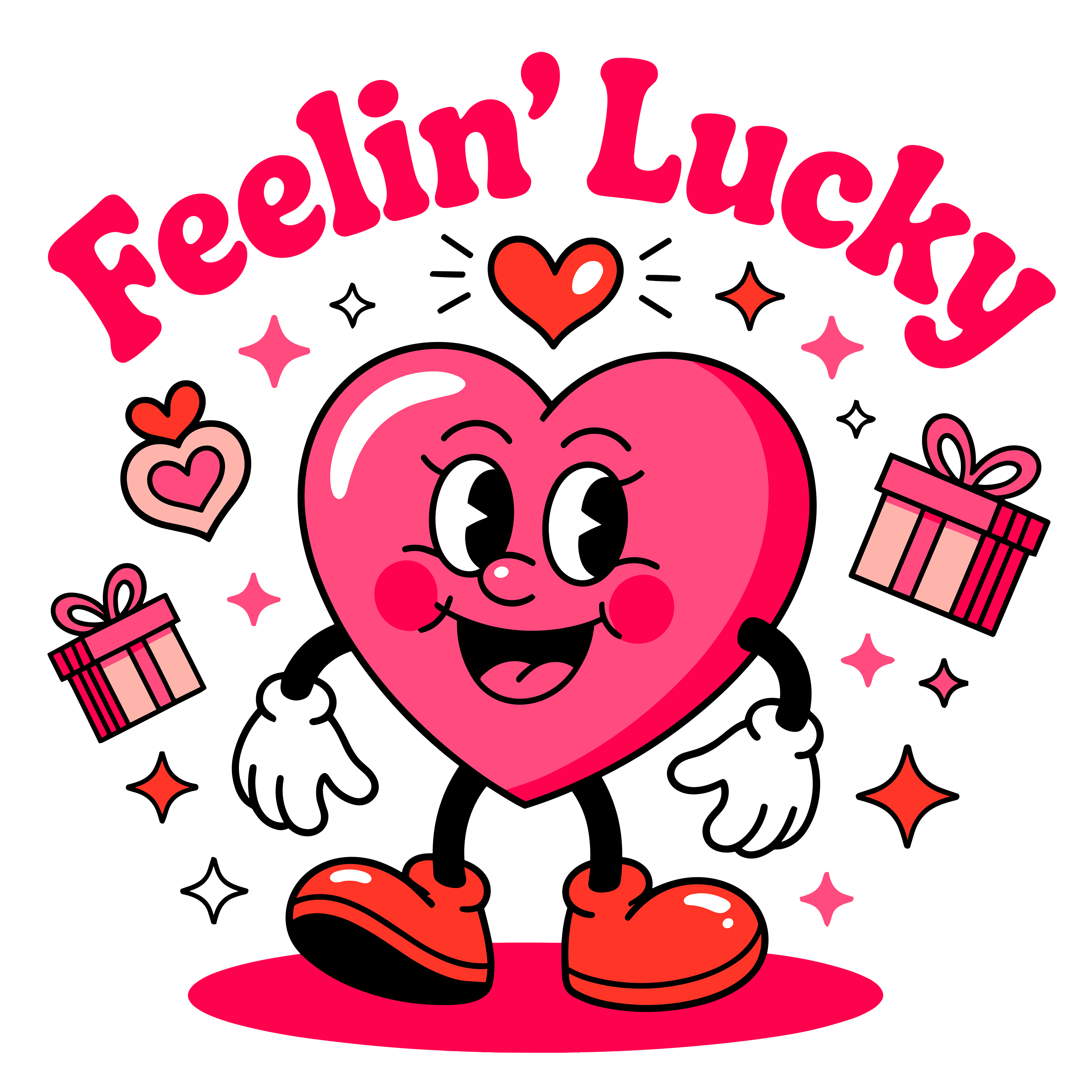 Feeling Lucky Valentine Heart DTF Transfer