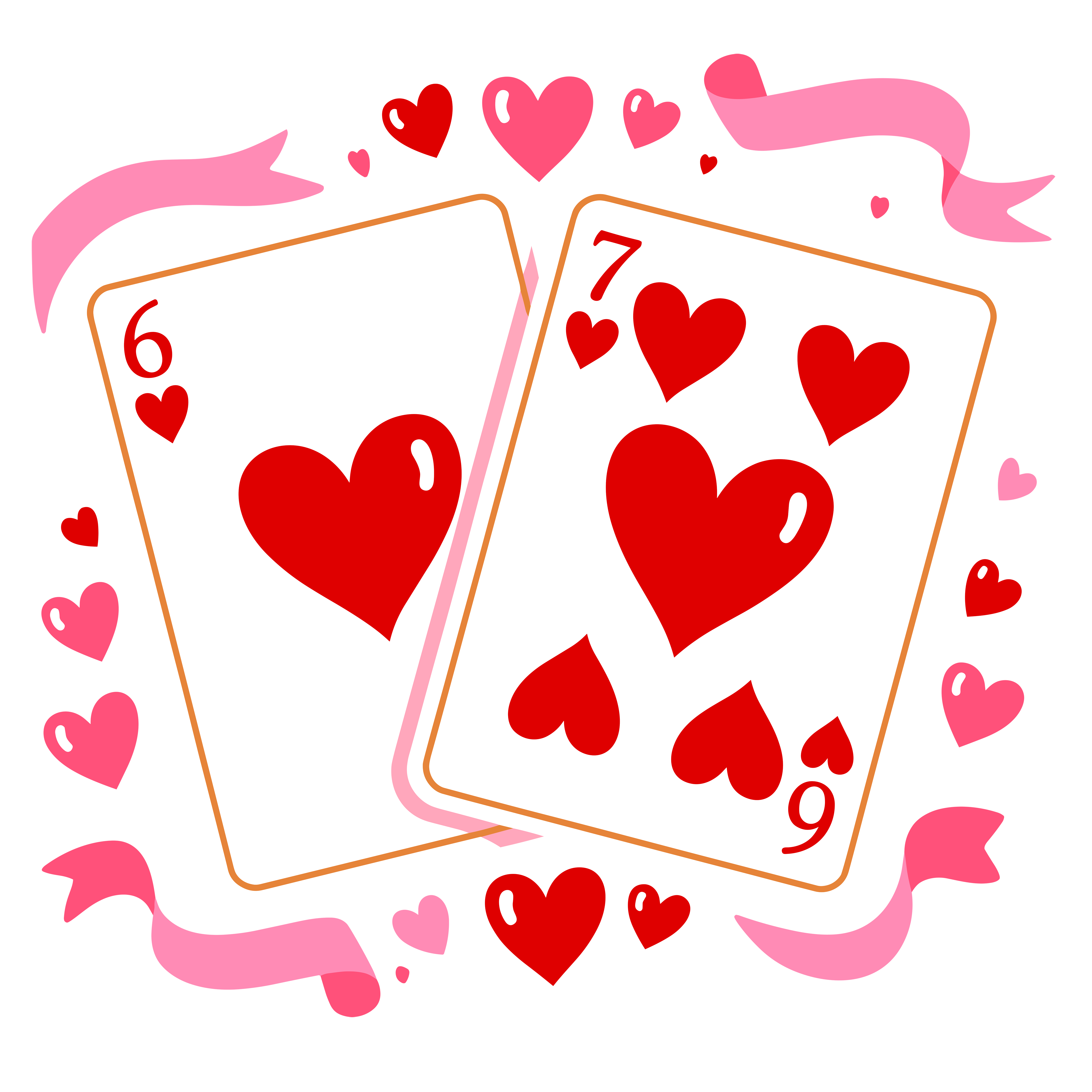 Valentine Heart Playing Cards DTF Transfer