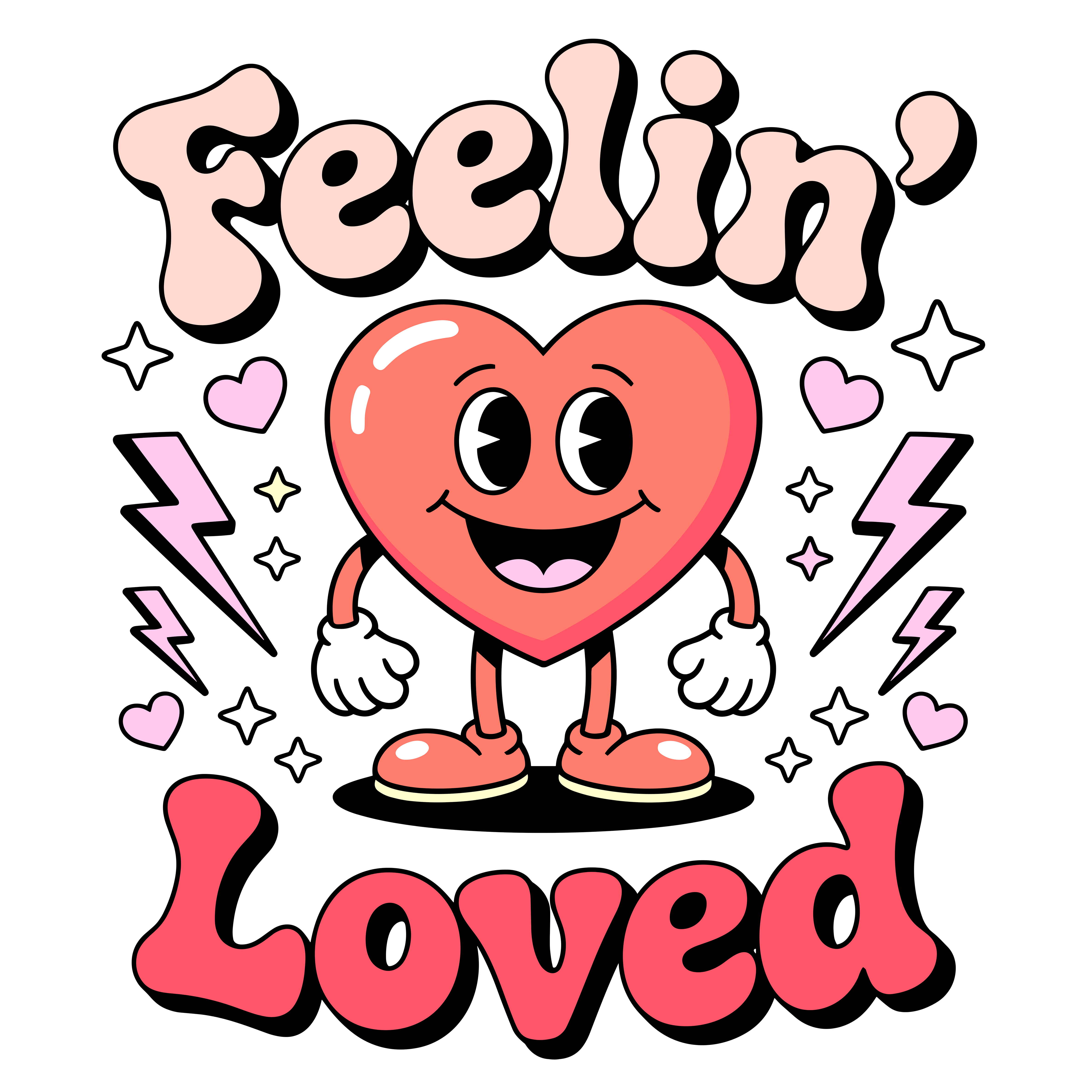 Feeling Loved Valentine Heart DTF Transfer