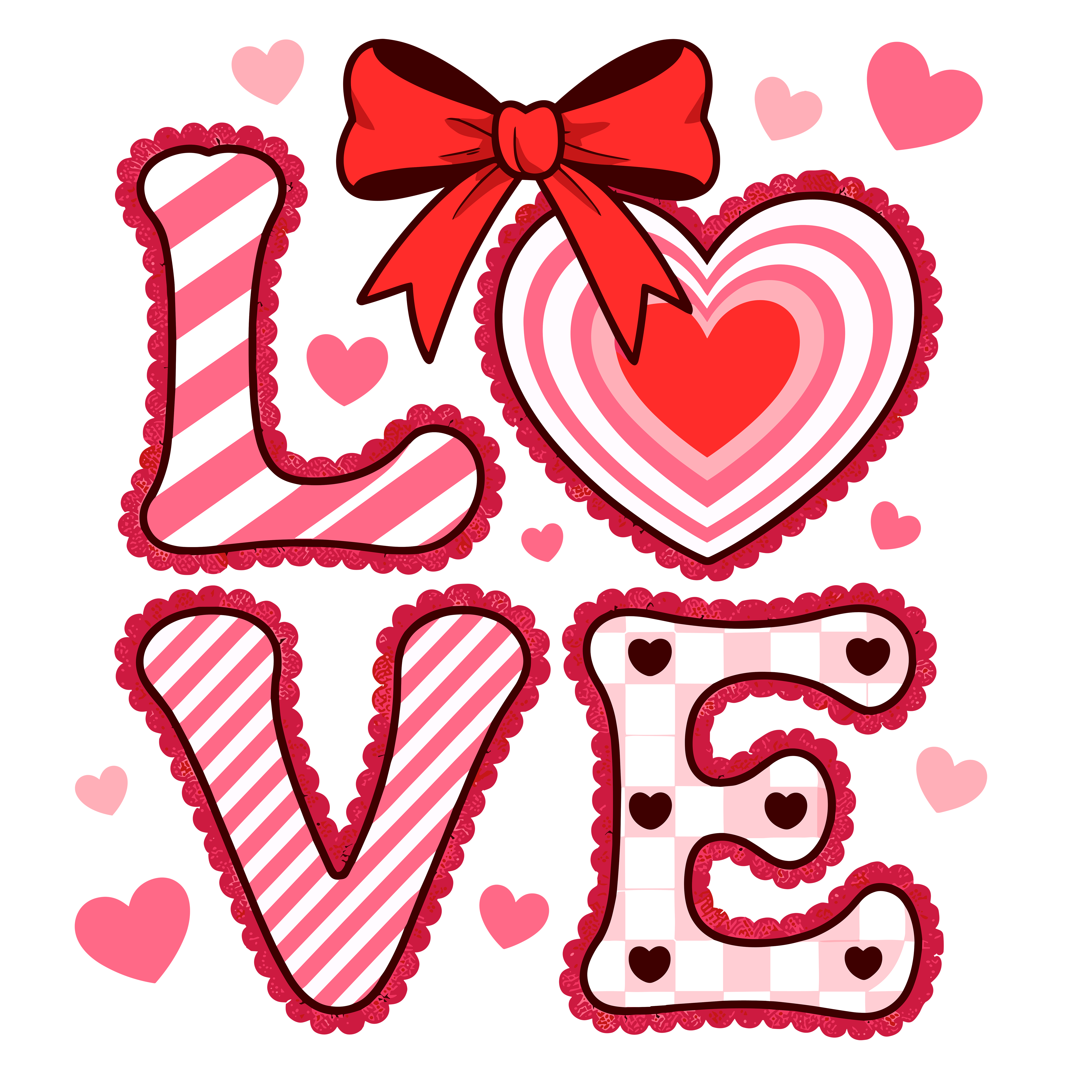 Sweet Valentine Love Bow DTF Transfer