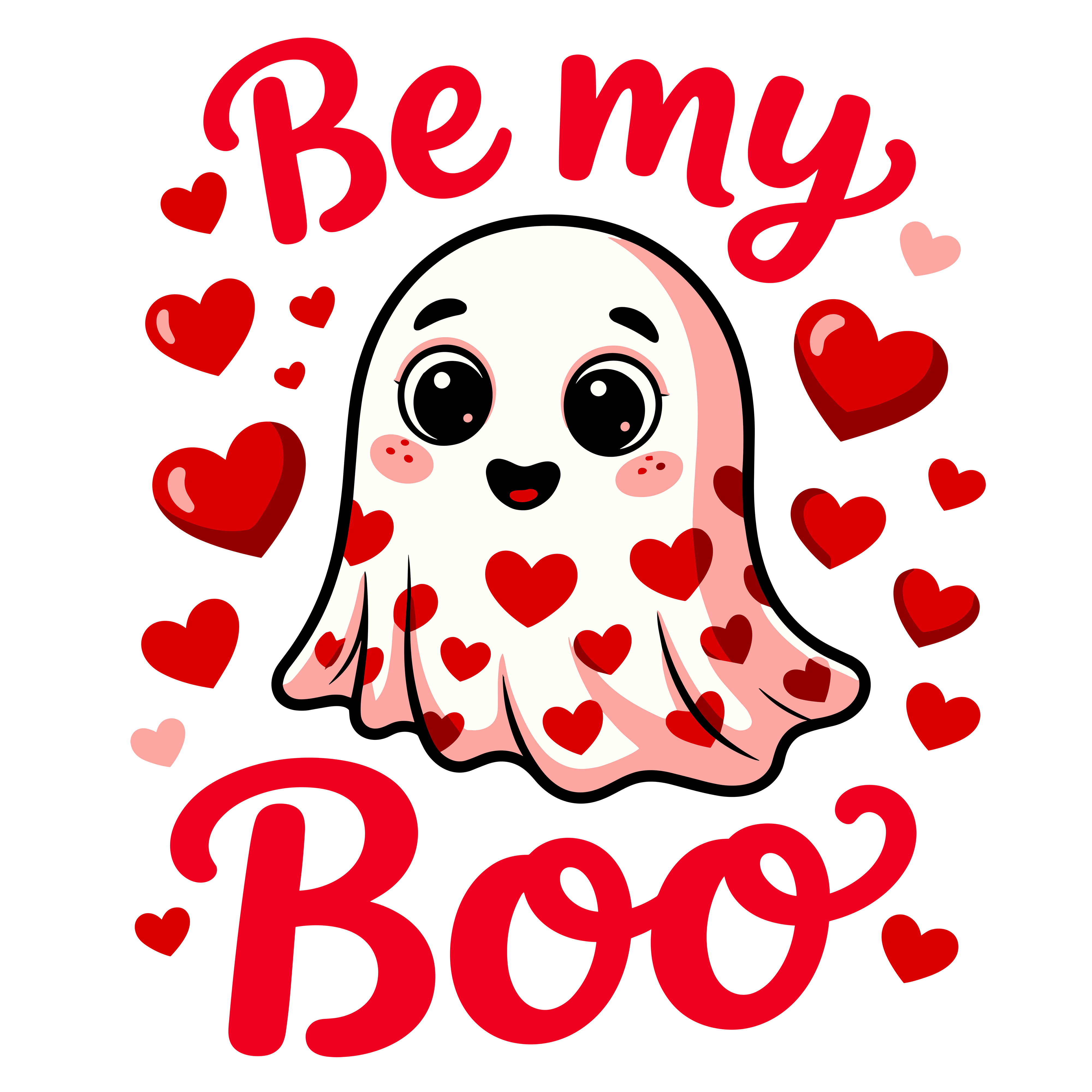 Be My Boo Valentine Ghost DTF Transfer