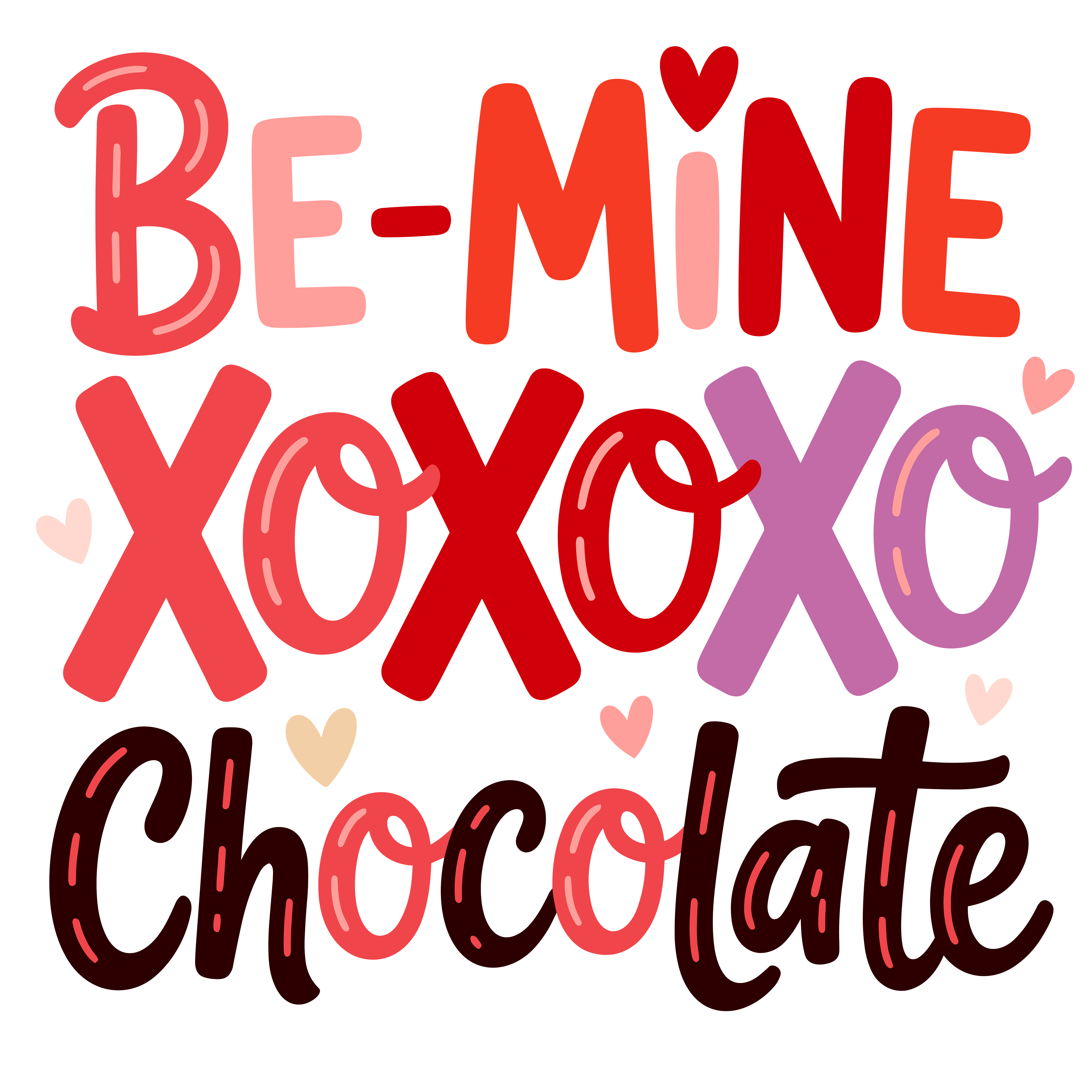 Be Mine Valentine Chocolate DTF Transfer