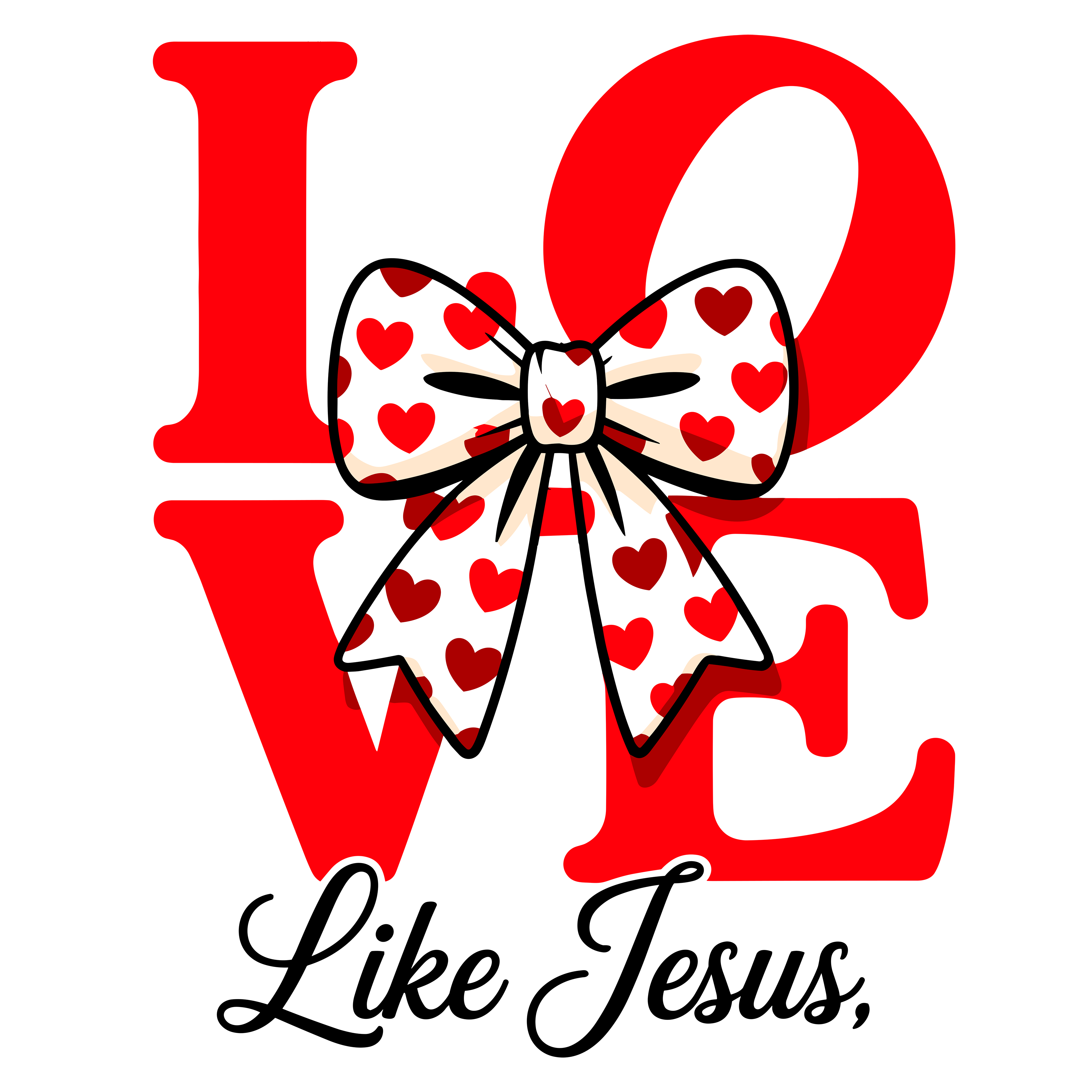 Valentine Love Bow DTF Transfer