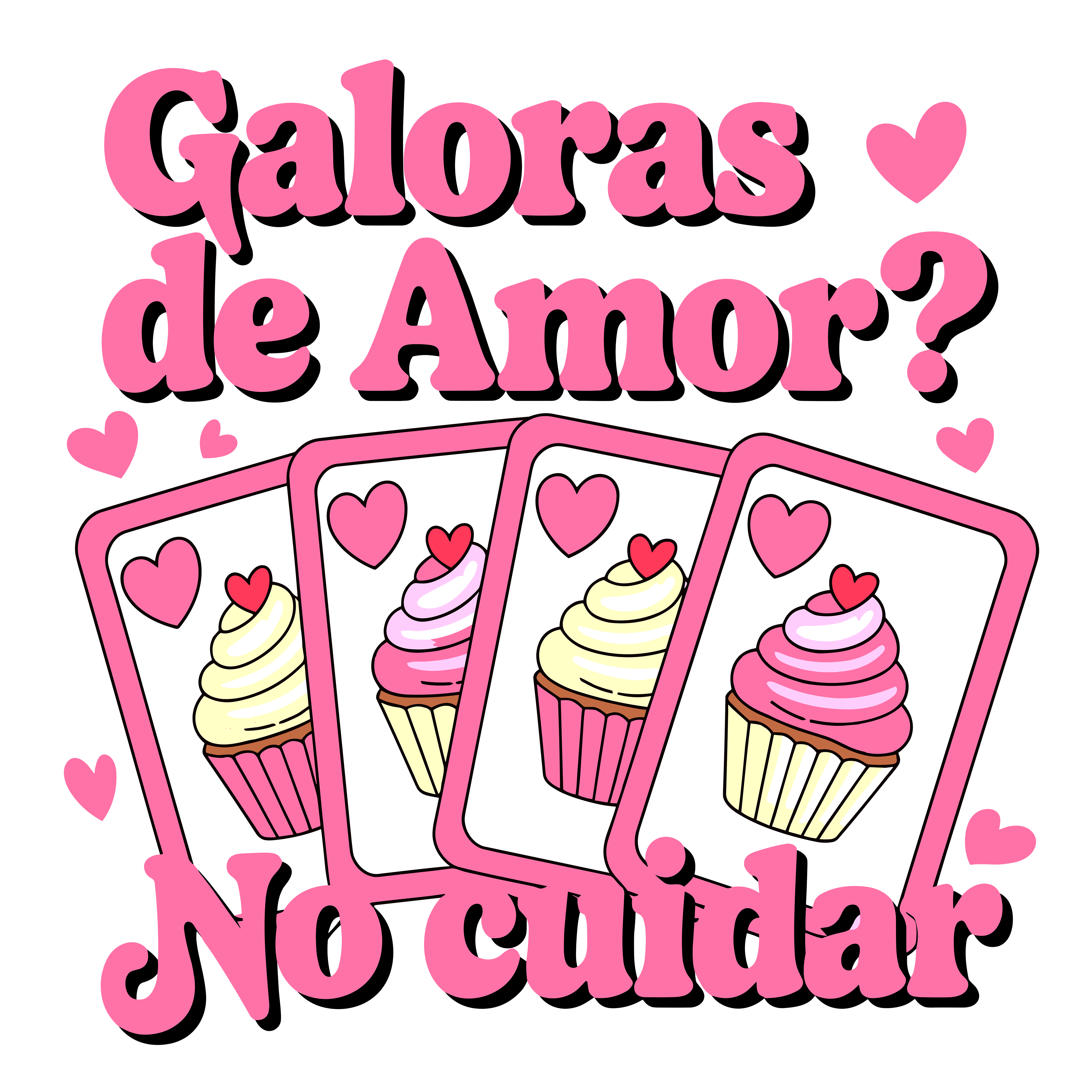 Galoras De Amor Valentine Cupcake DTF Transfer