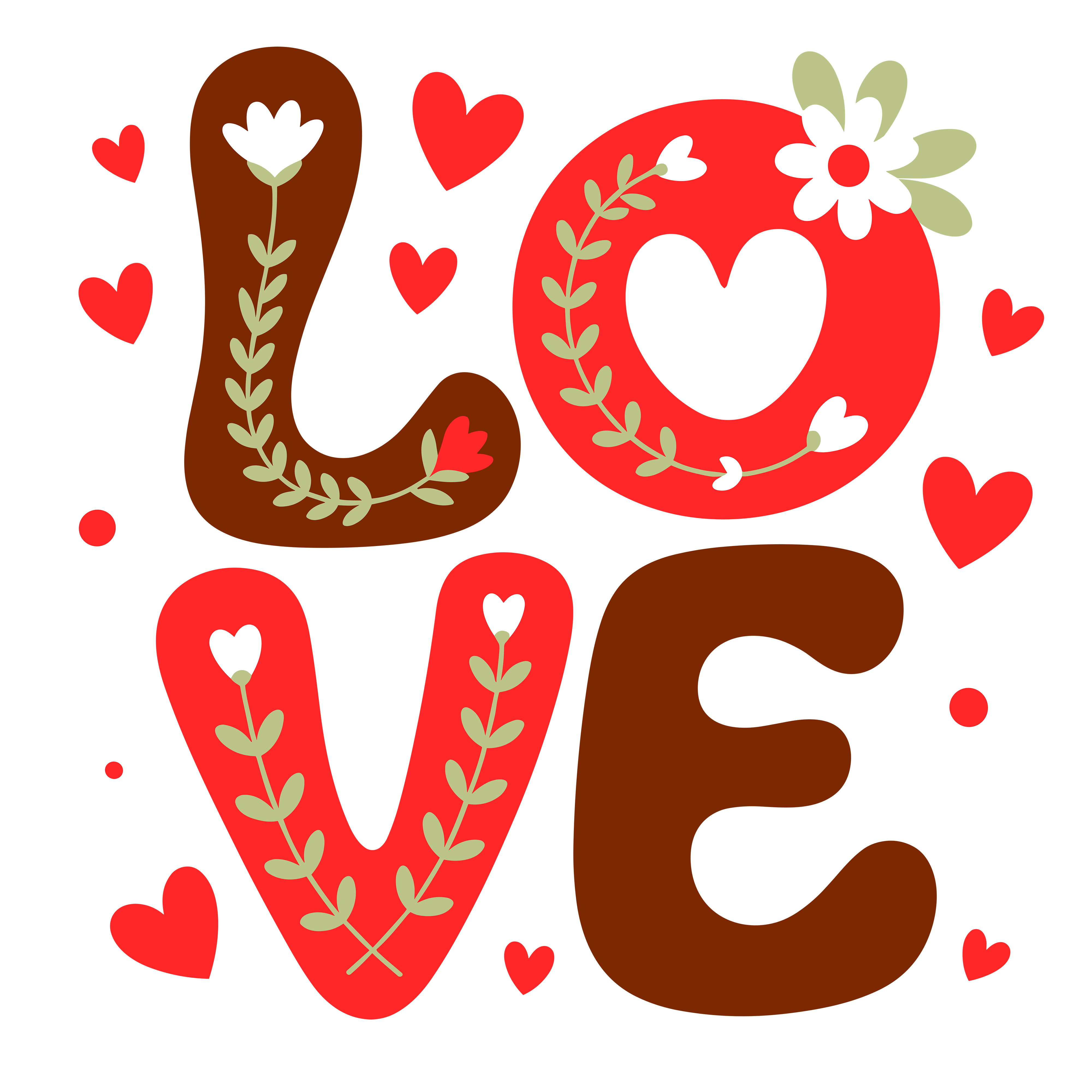 Floral Love Valentine DTF Transfer