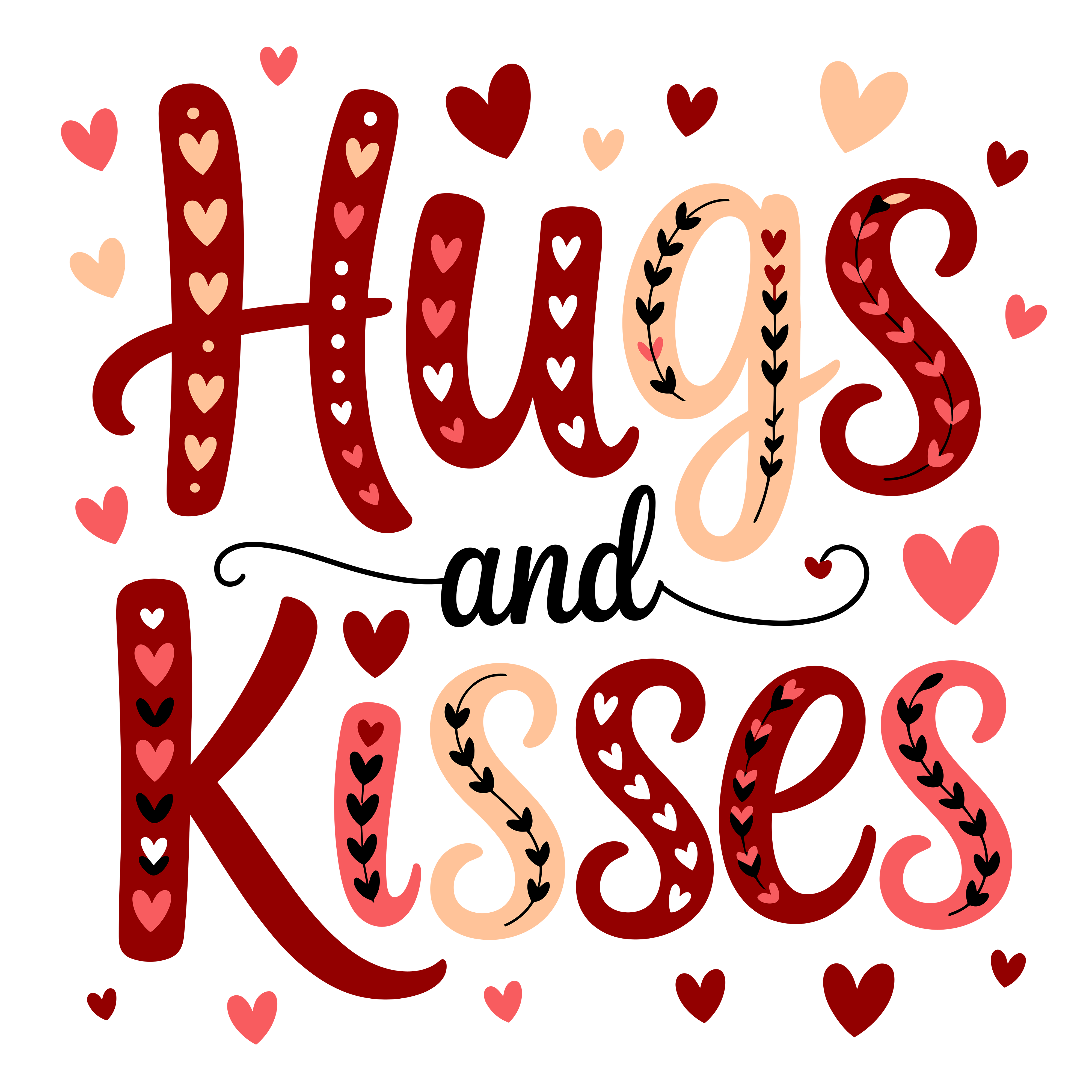Hugs And Kisses Valentine DTF Transfer