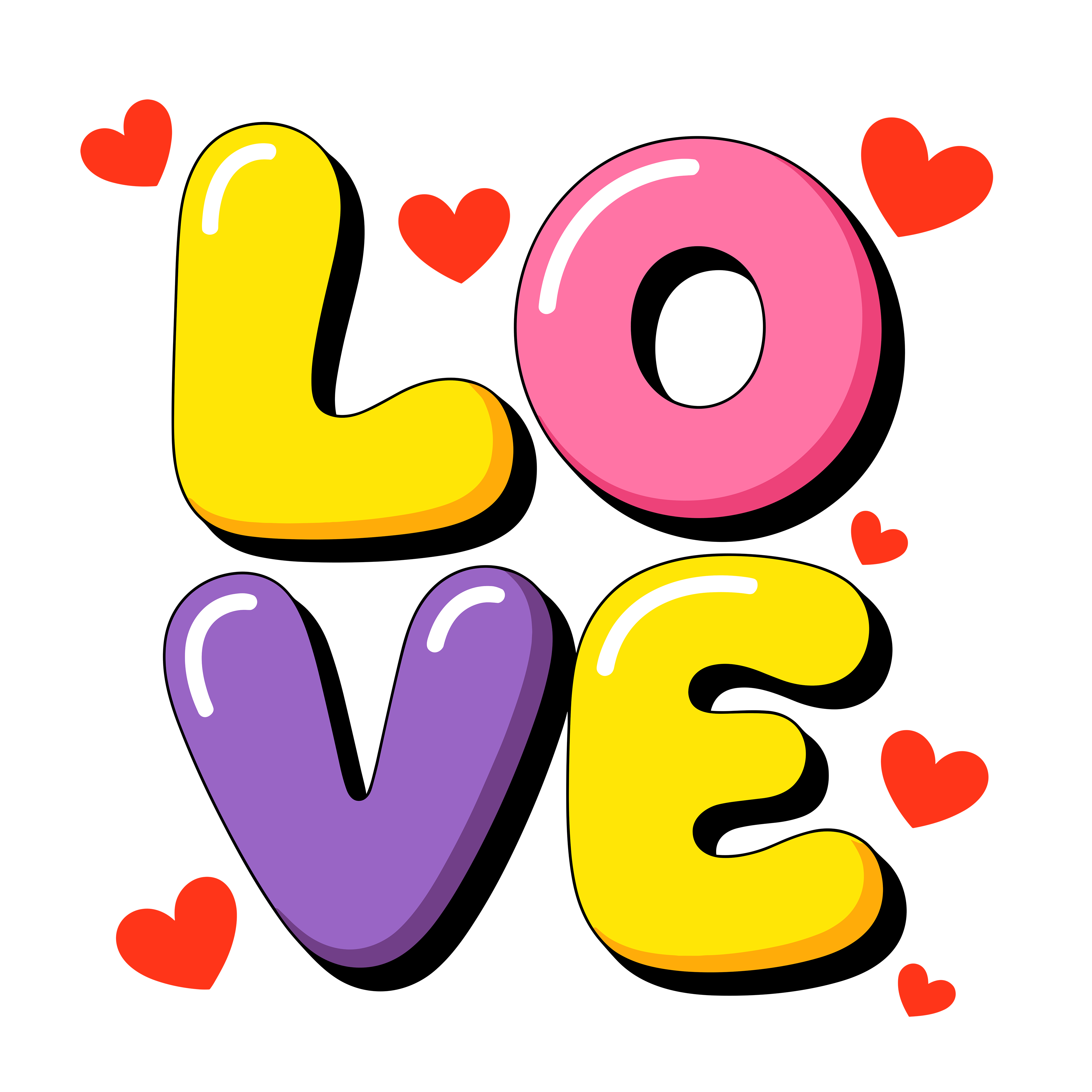 Colorful Love Valentine DTF Transfer
