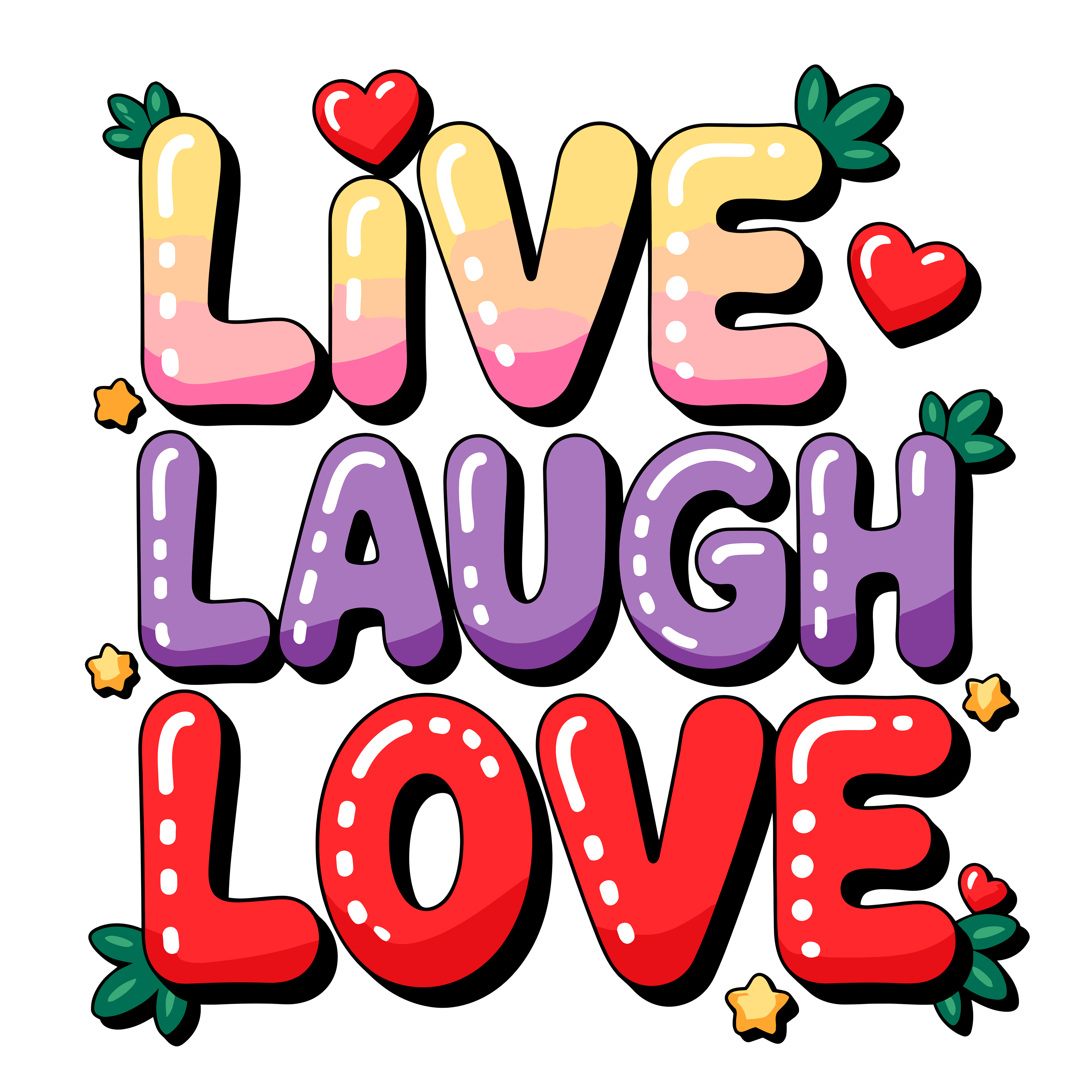 Live Laugh Love Valentine DTF Transfer