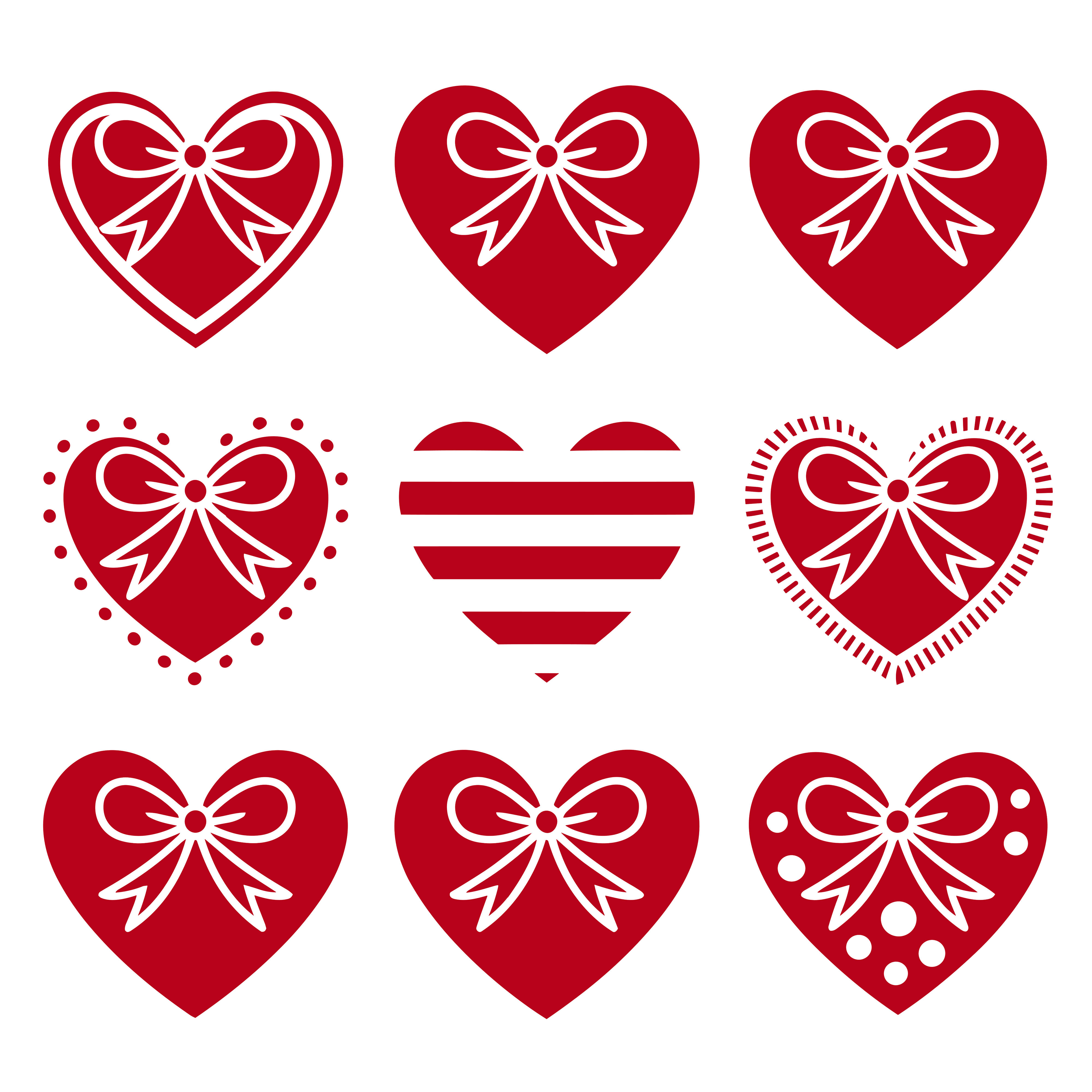 Valentine Bow Heart Pattern DTF Transfer