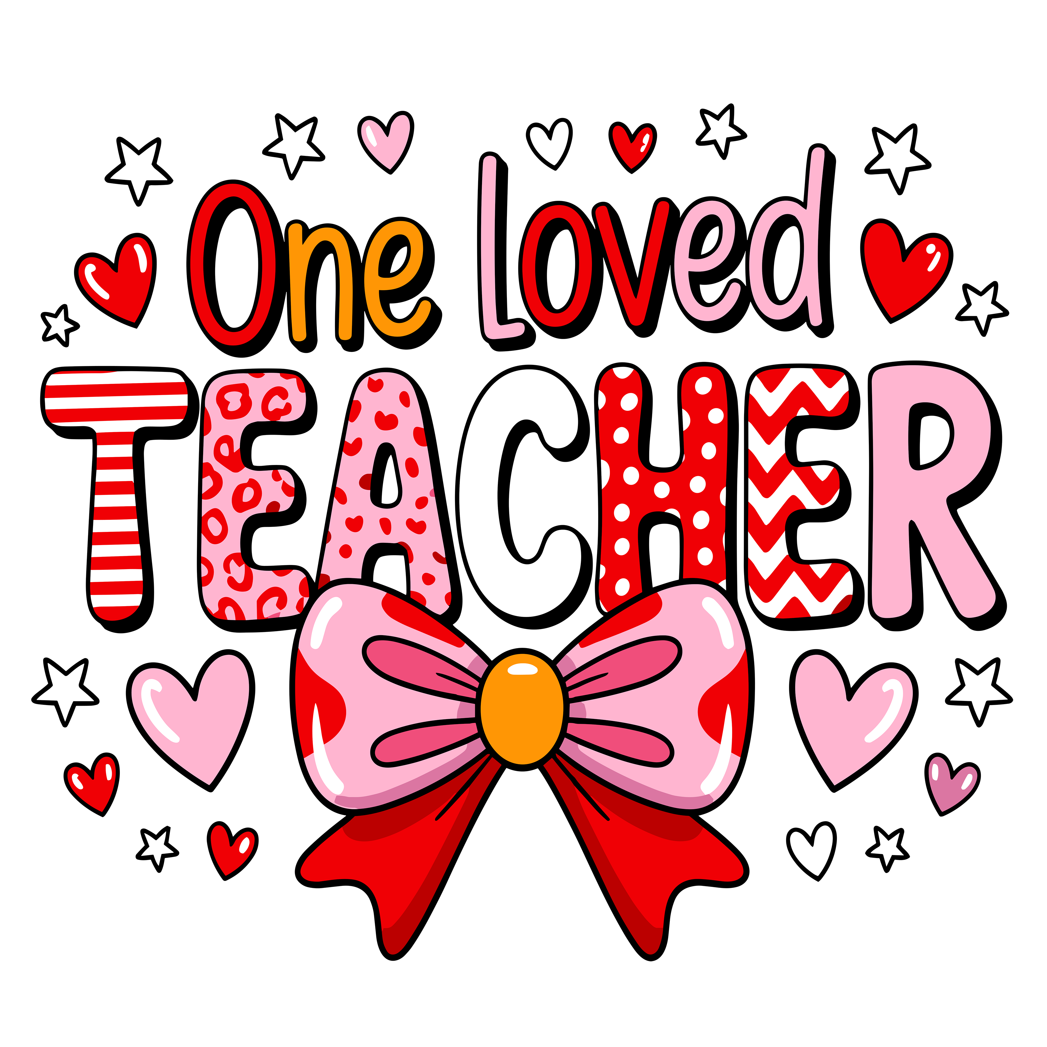 One Loved Teacher Valentine DTF Transfer