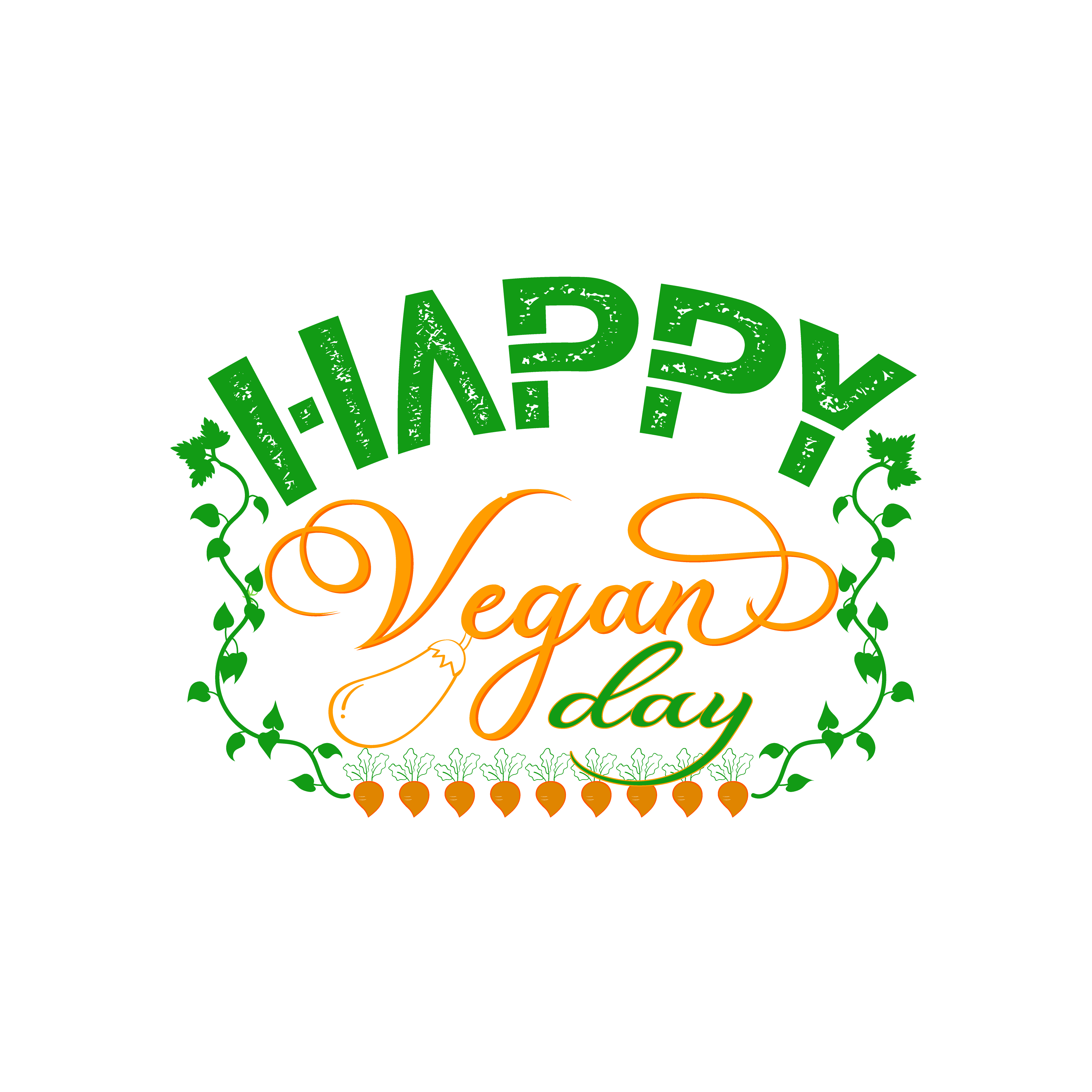 Happy Vegan Day DTF Transfer
