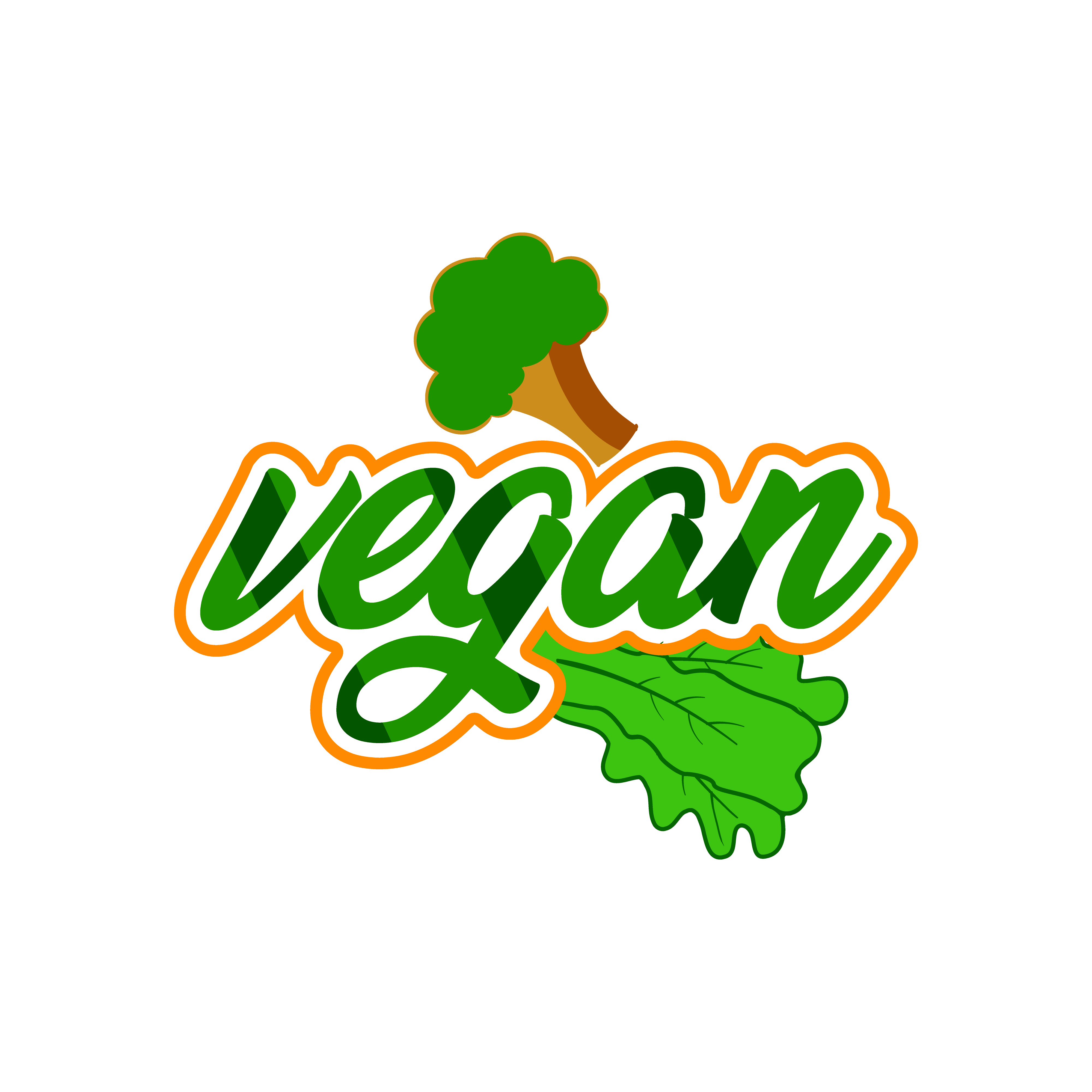 Vegan Broccoli And Leaf DTF Transfer
