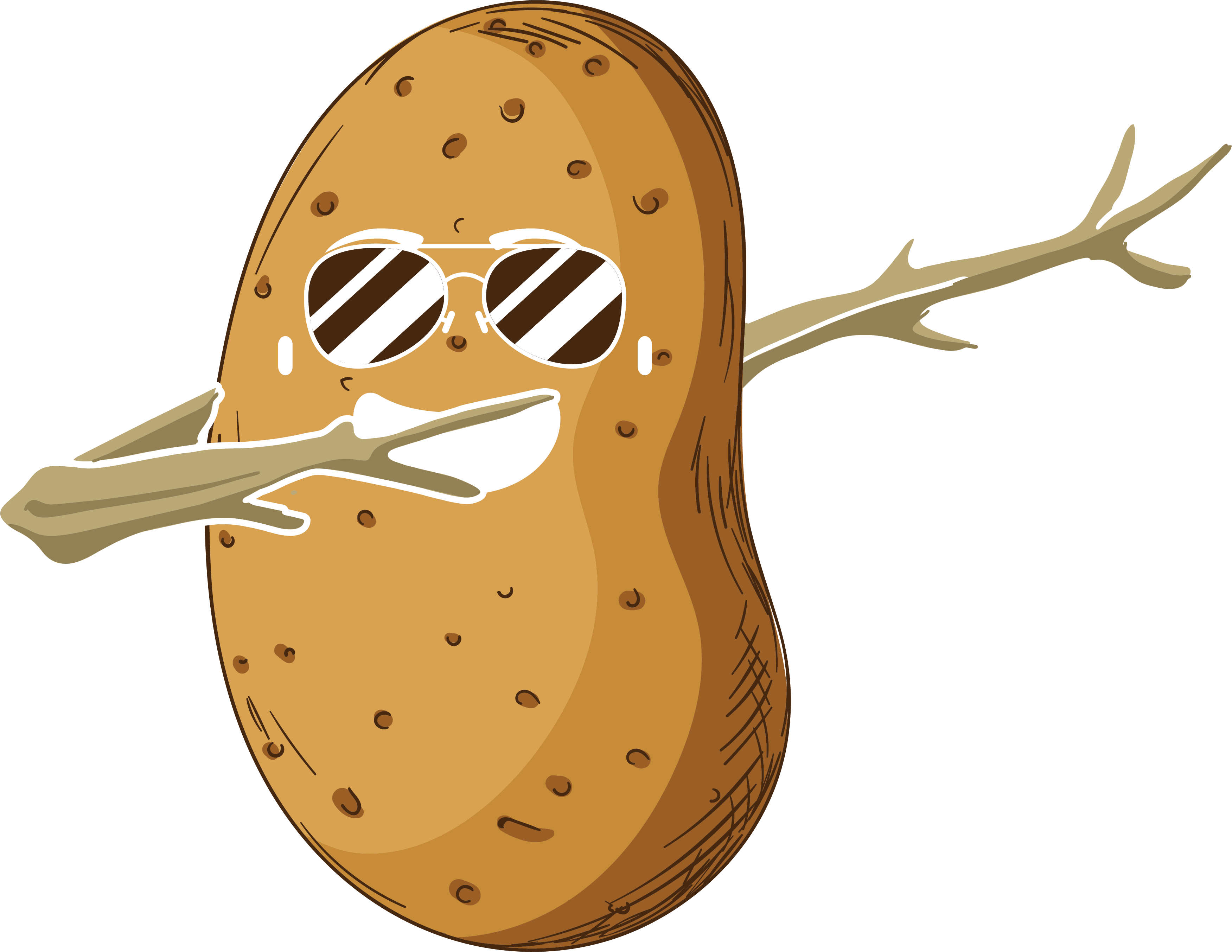 Cool Potato Character DTF Transfer