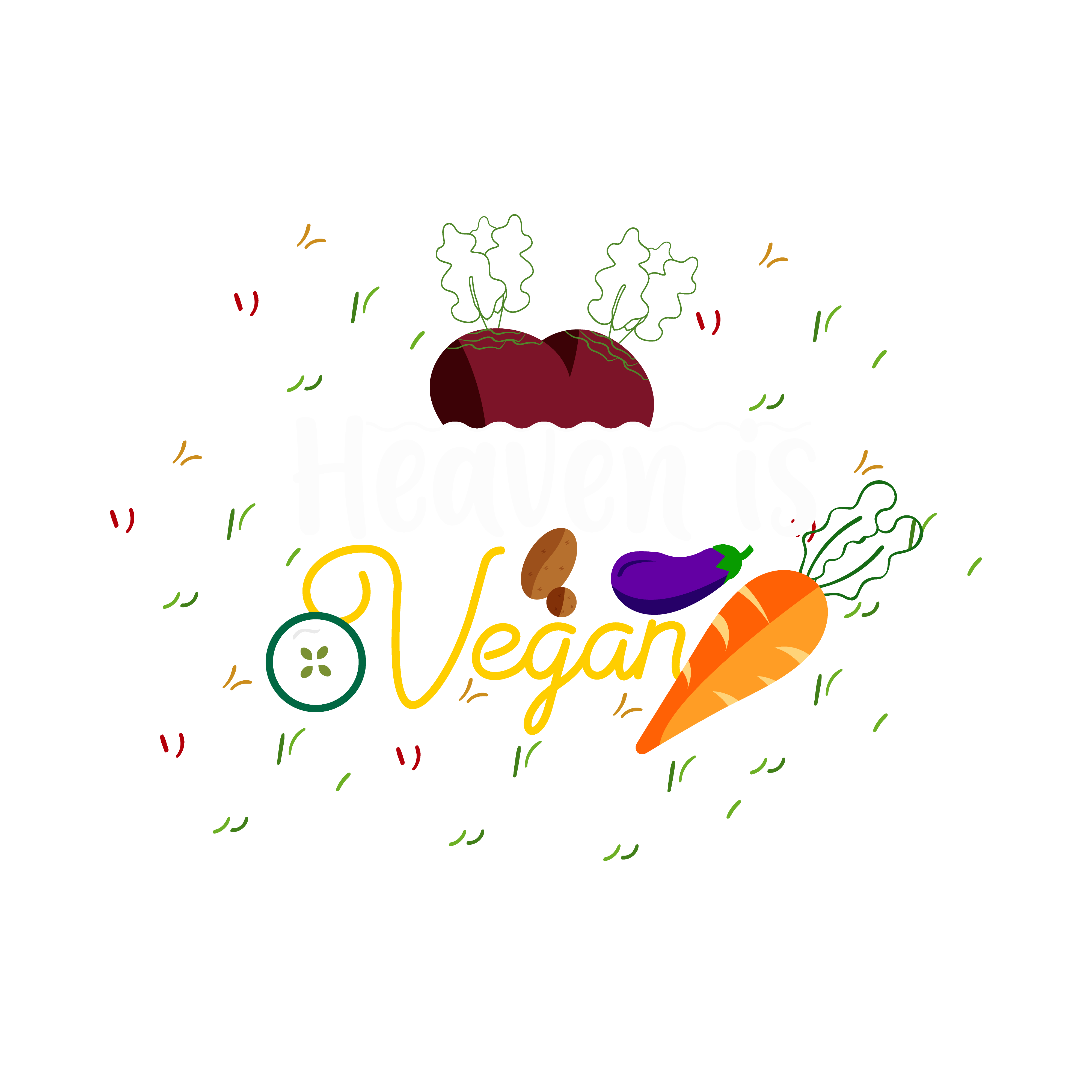 Heaven Is Vegan DTF Transfer