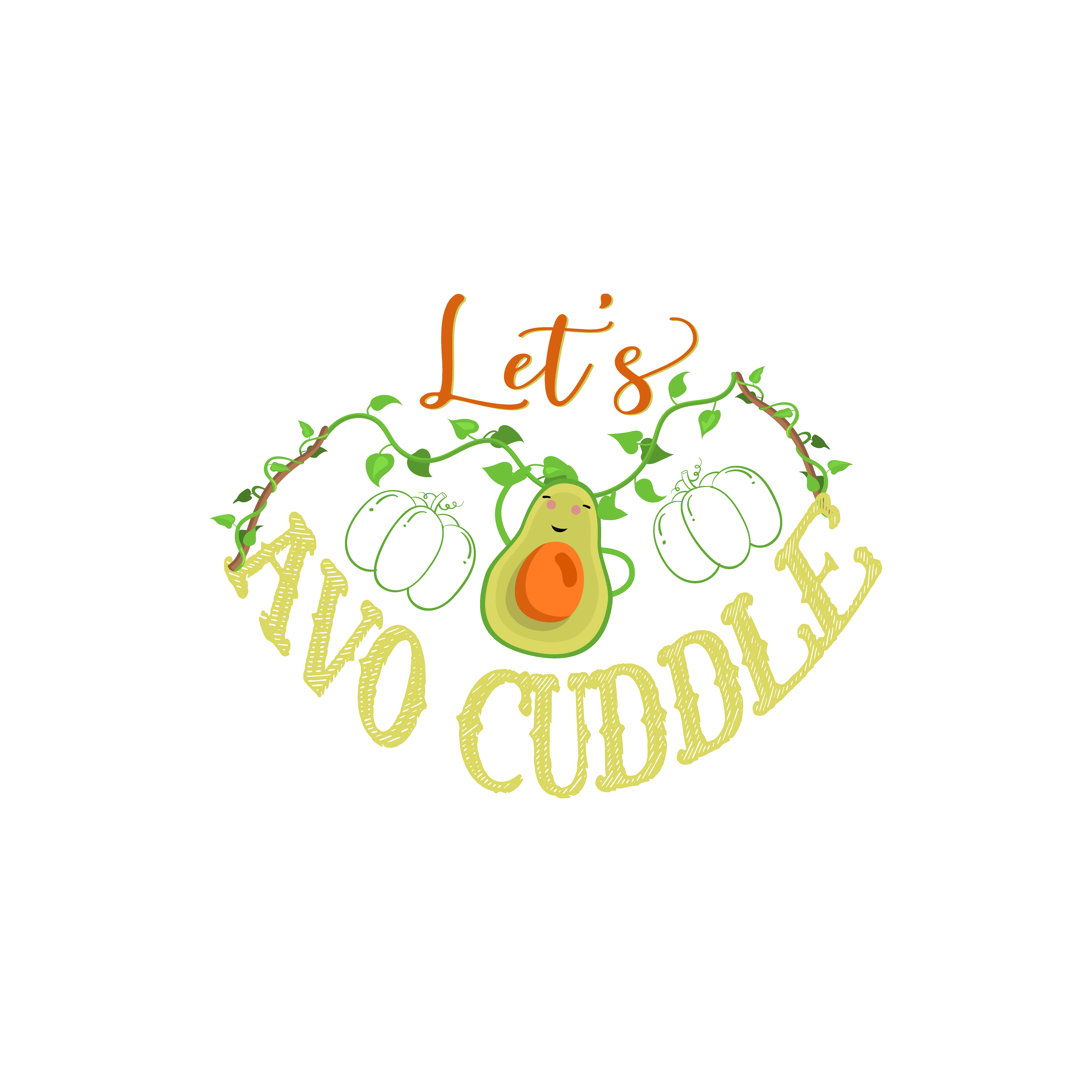 Lets Avocuddle DTF Transfer