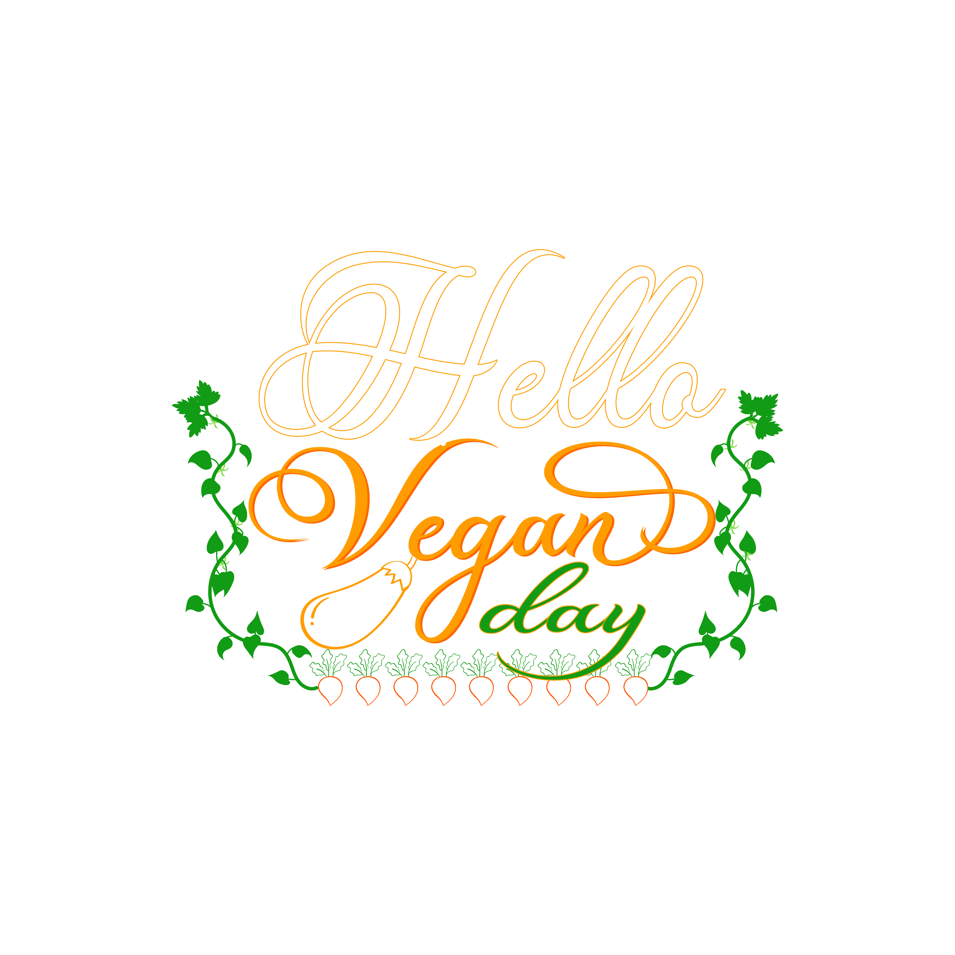 Hello Vegan Day DTF Transfer