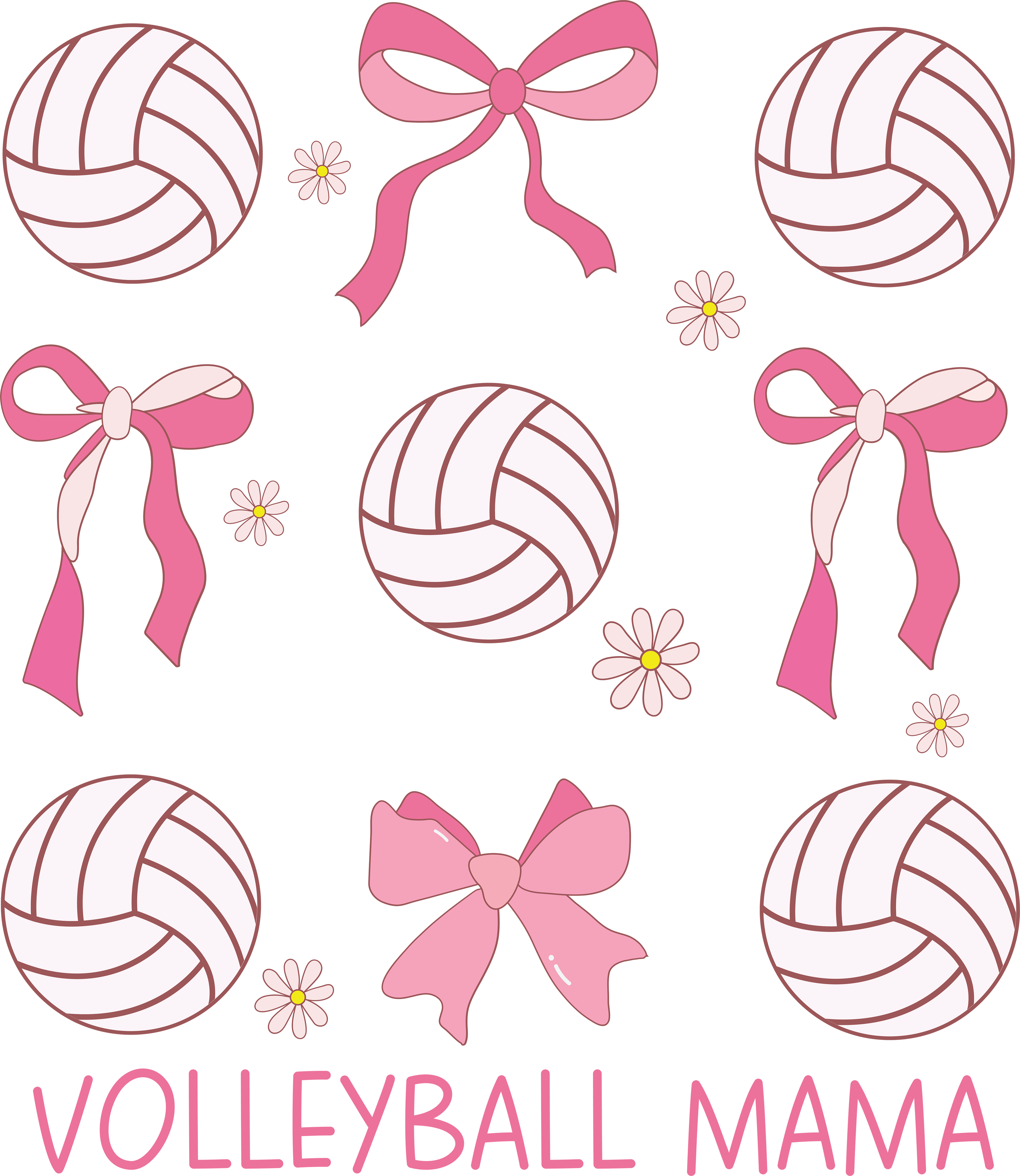 Pink Volleyball Mama DTF Transfer