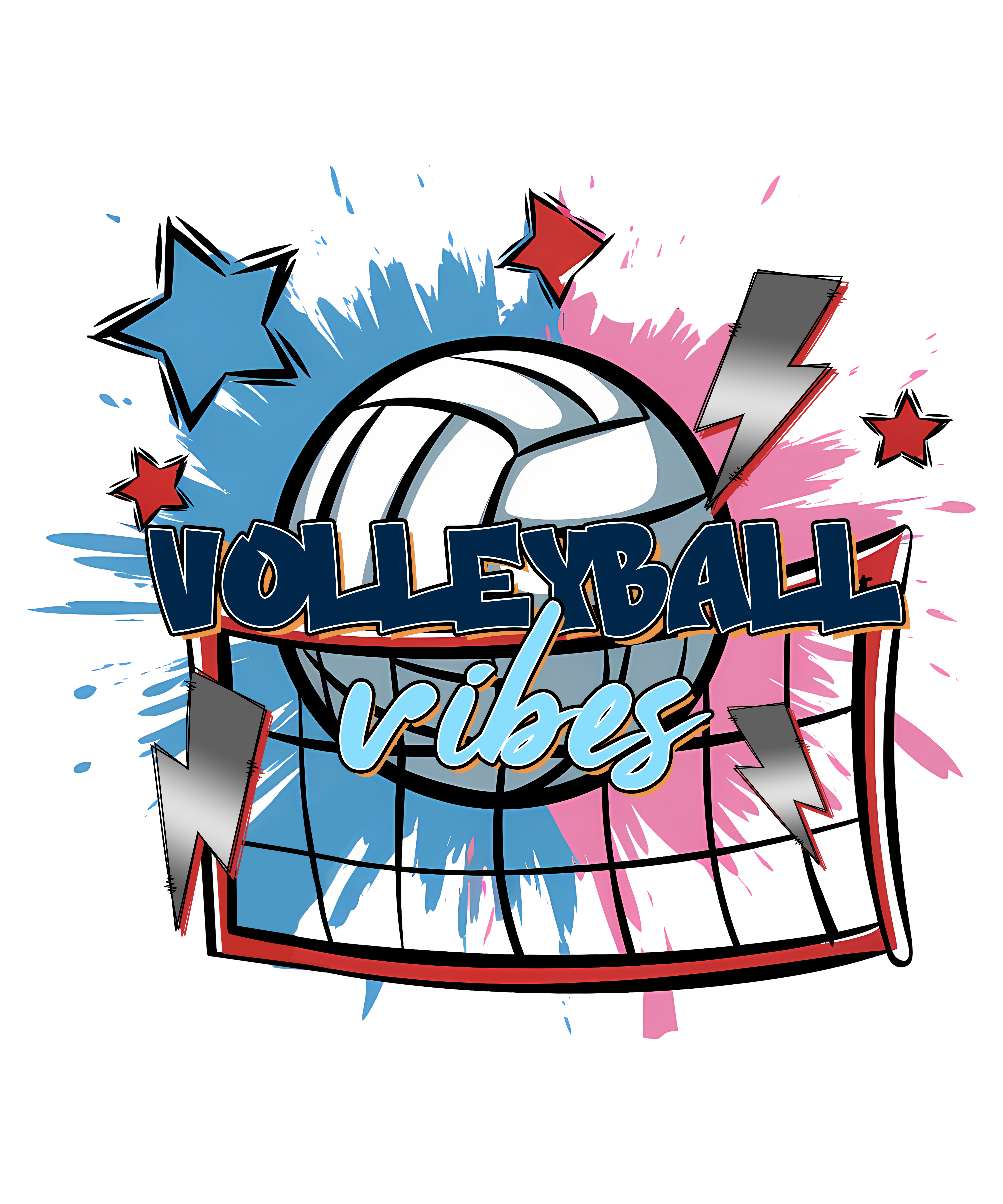 Volleyball Vibes Sports DTF Transfer