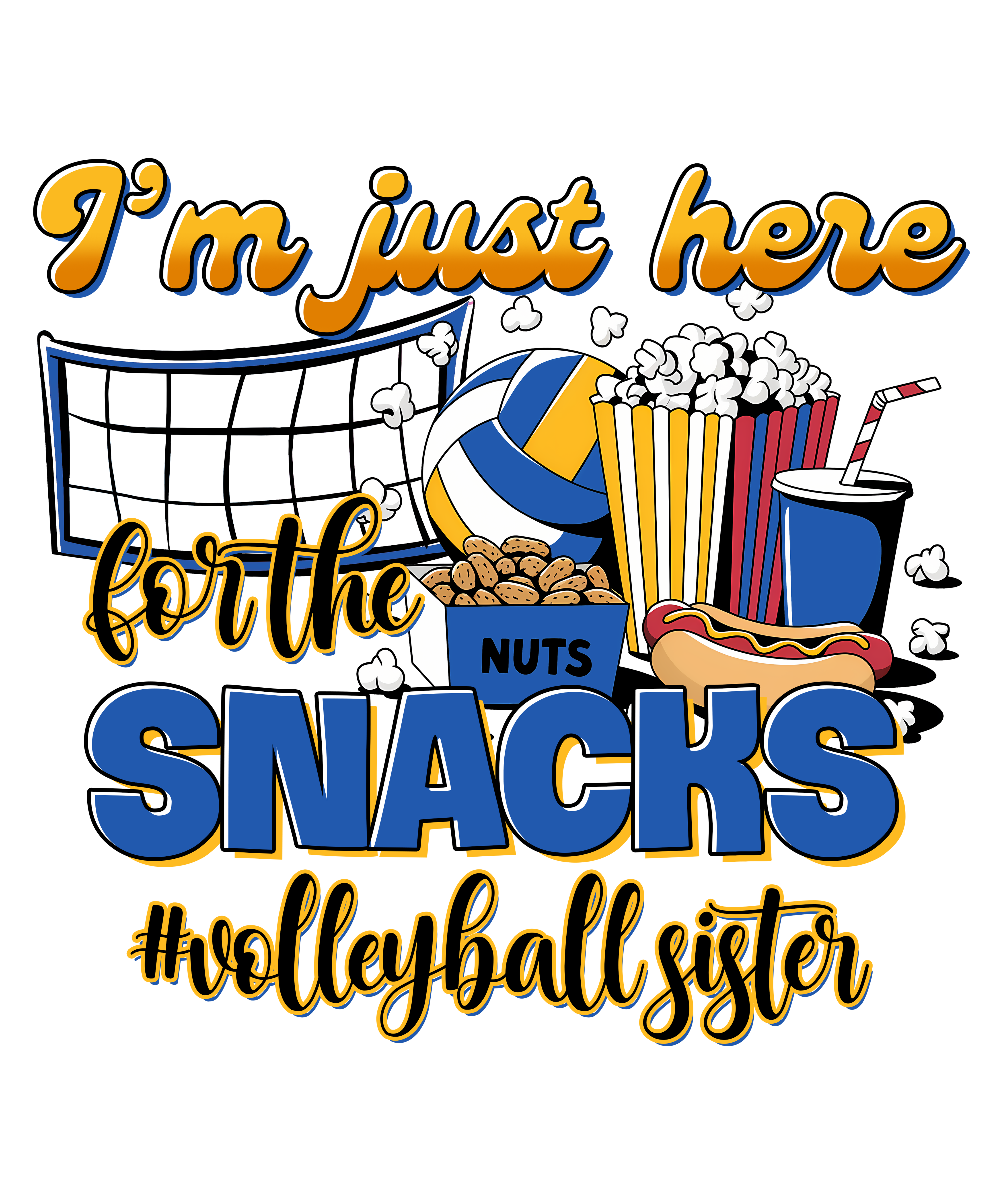 Volleyball Sister Game Snacks DTF Transfer