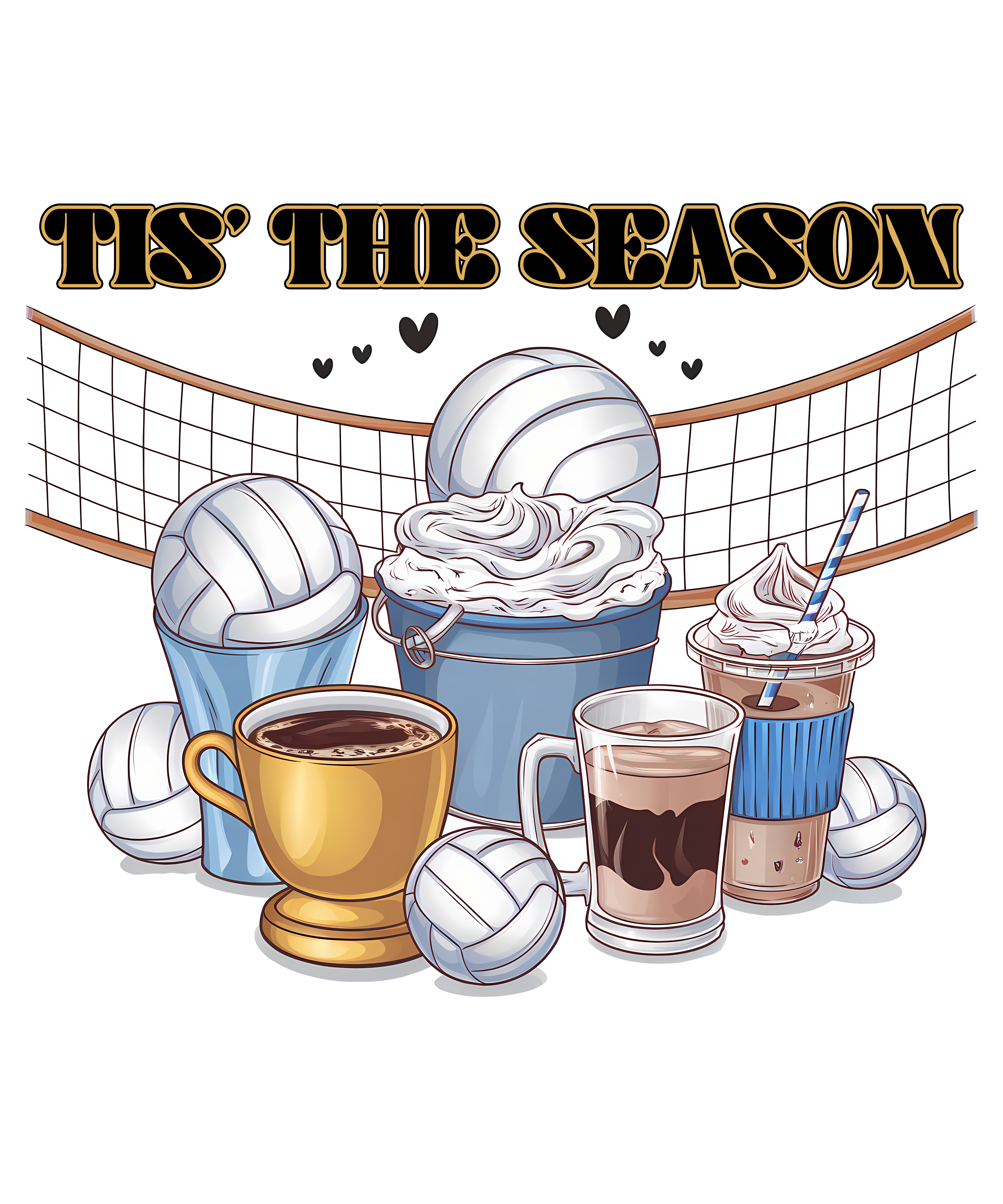 Volleyball Season Drinks And Treats DTF Transfer