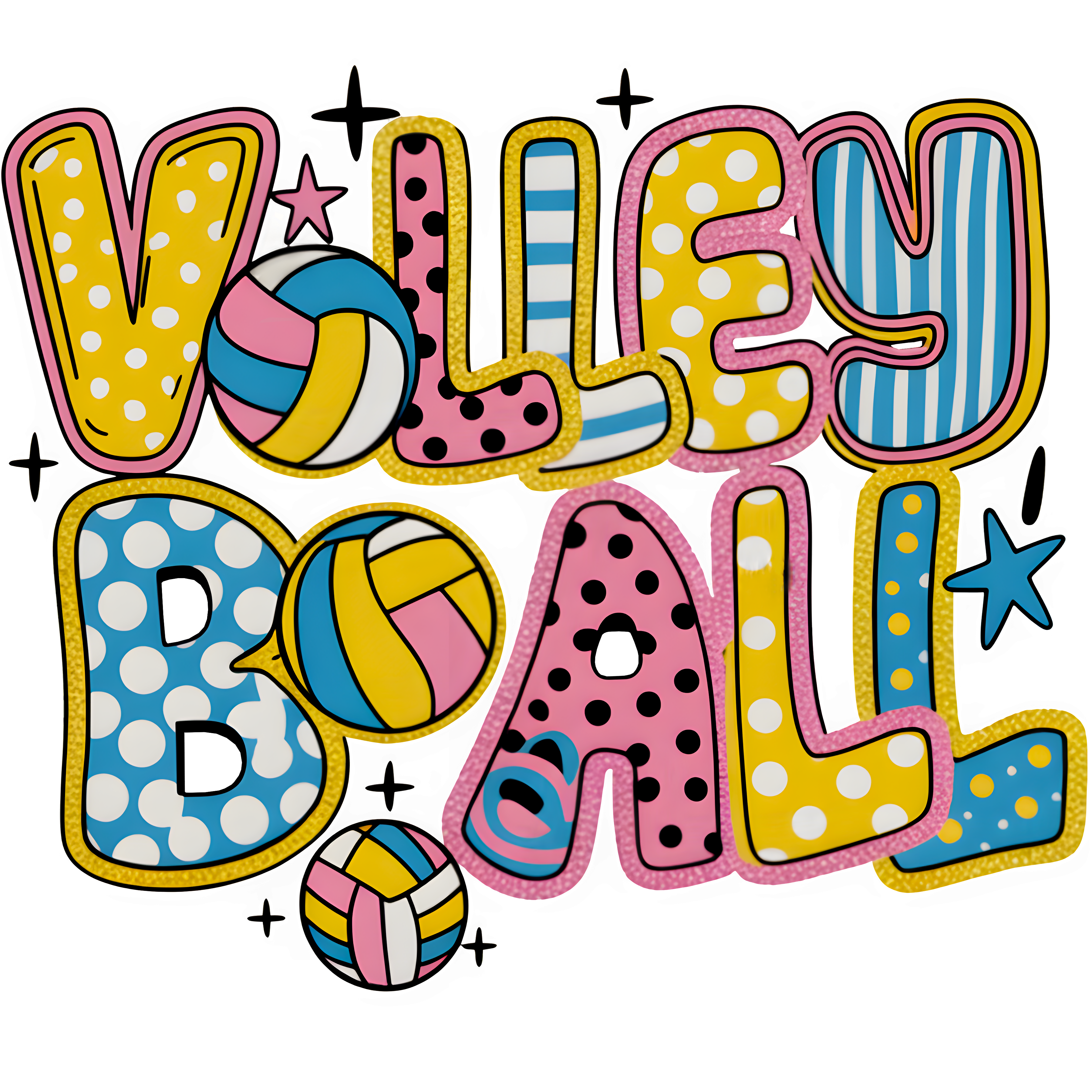 Colorful Volleyball Ball DTF Transfer