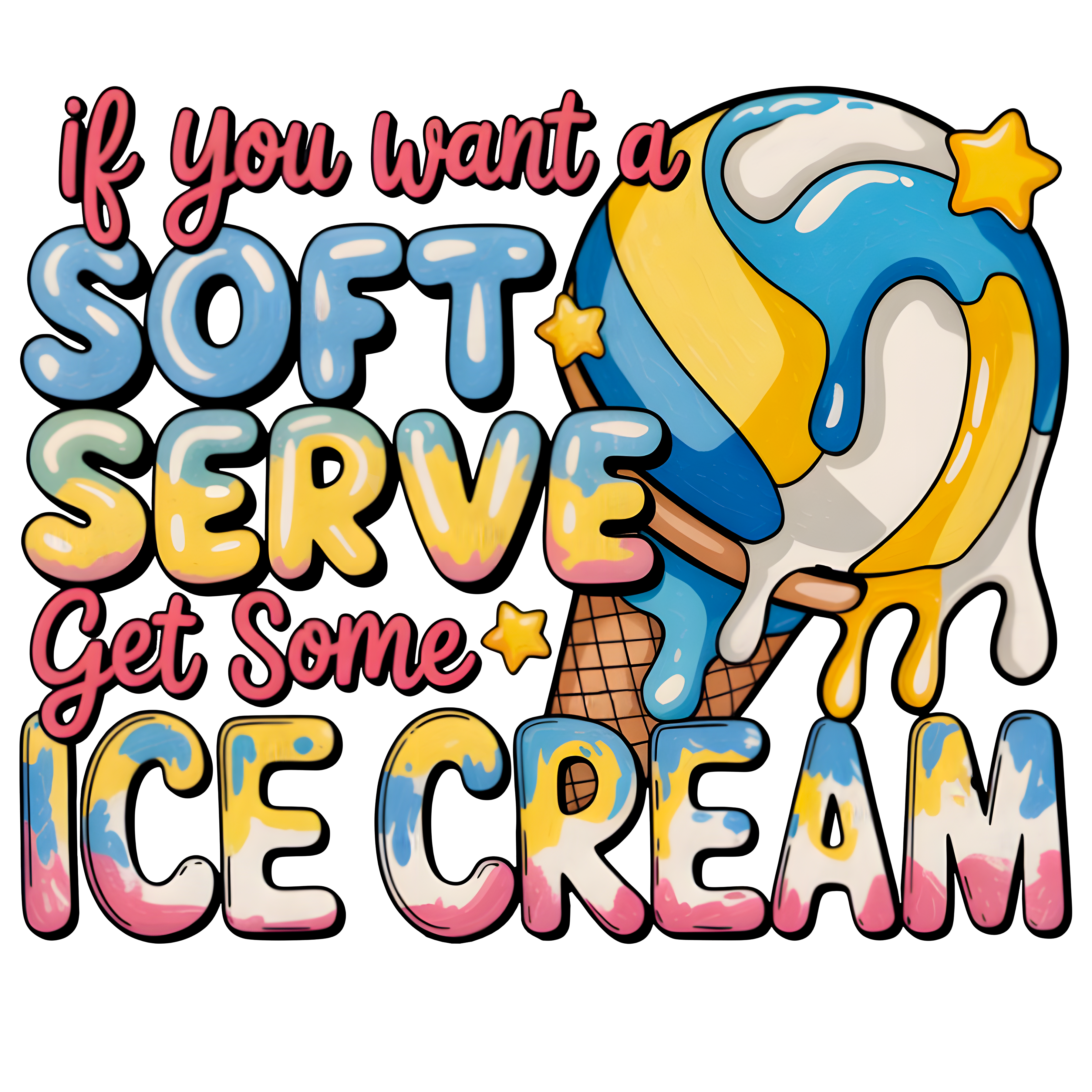 Volleyball Soft Serve Ice Cream DTF Transfer