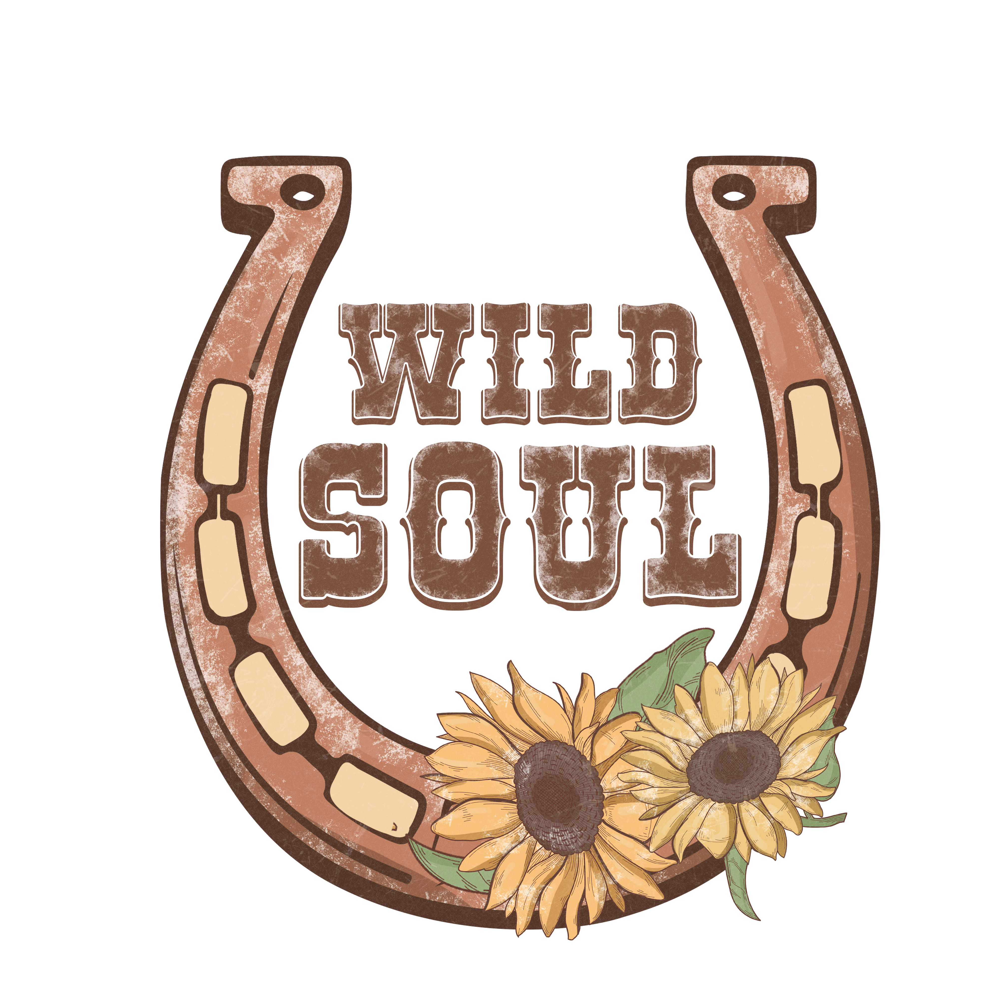 Wild Soul Sunflower Horseshoe DTF Transfer