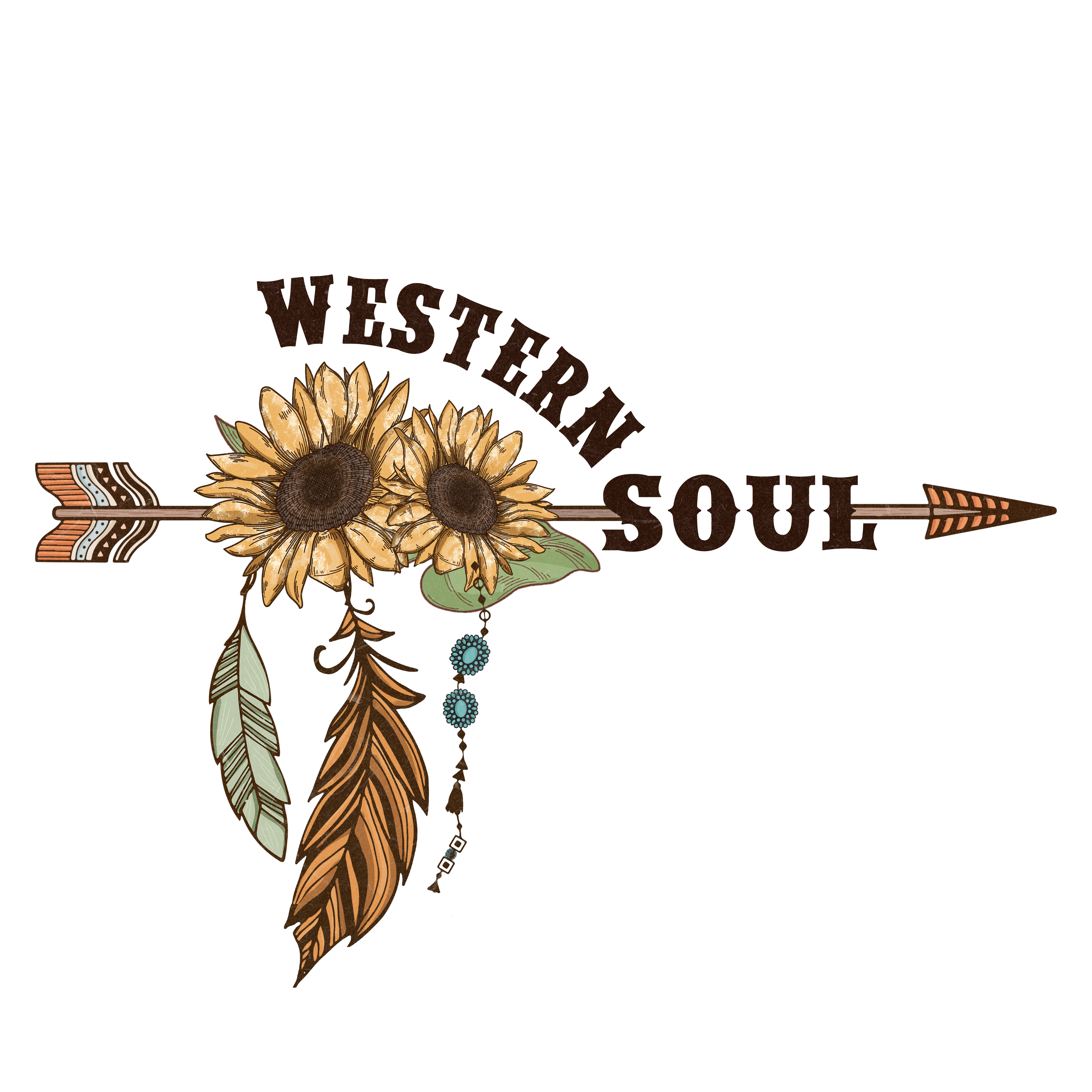 Western Soul Sunflower Arrow DTF Transfer