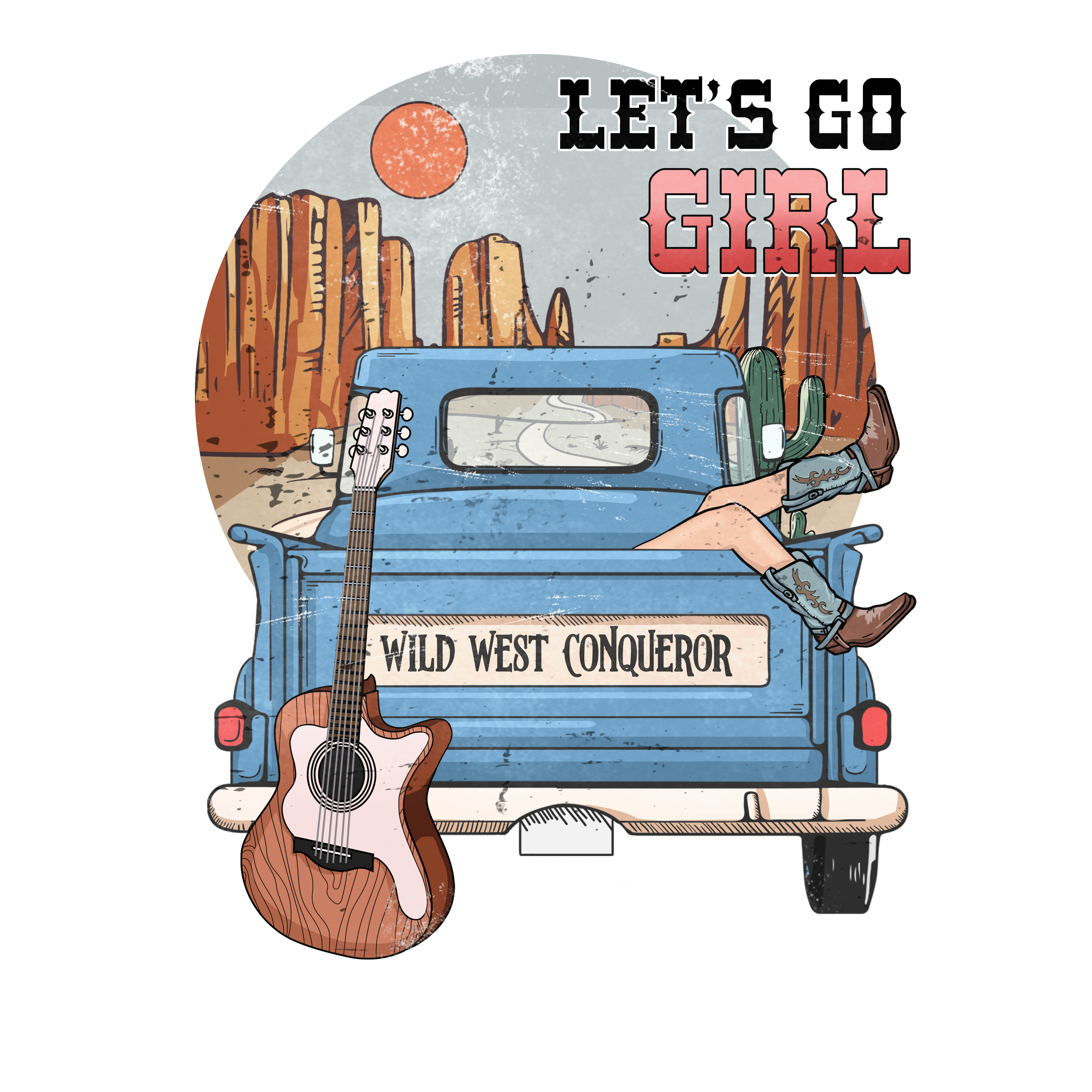 Lets Go Cowgirl DTF Transfer