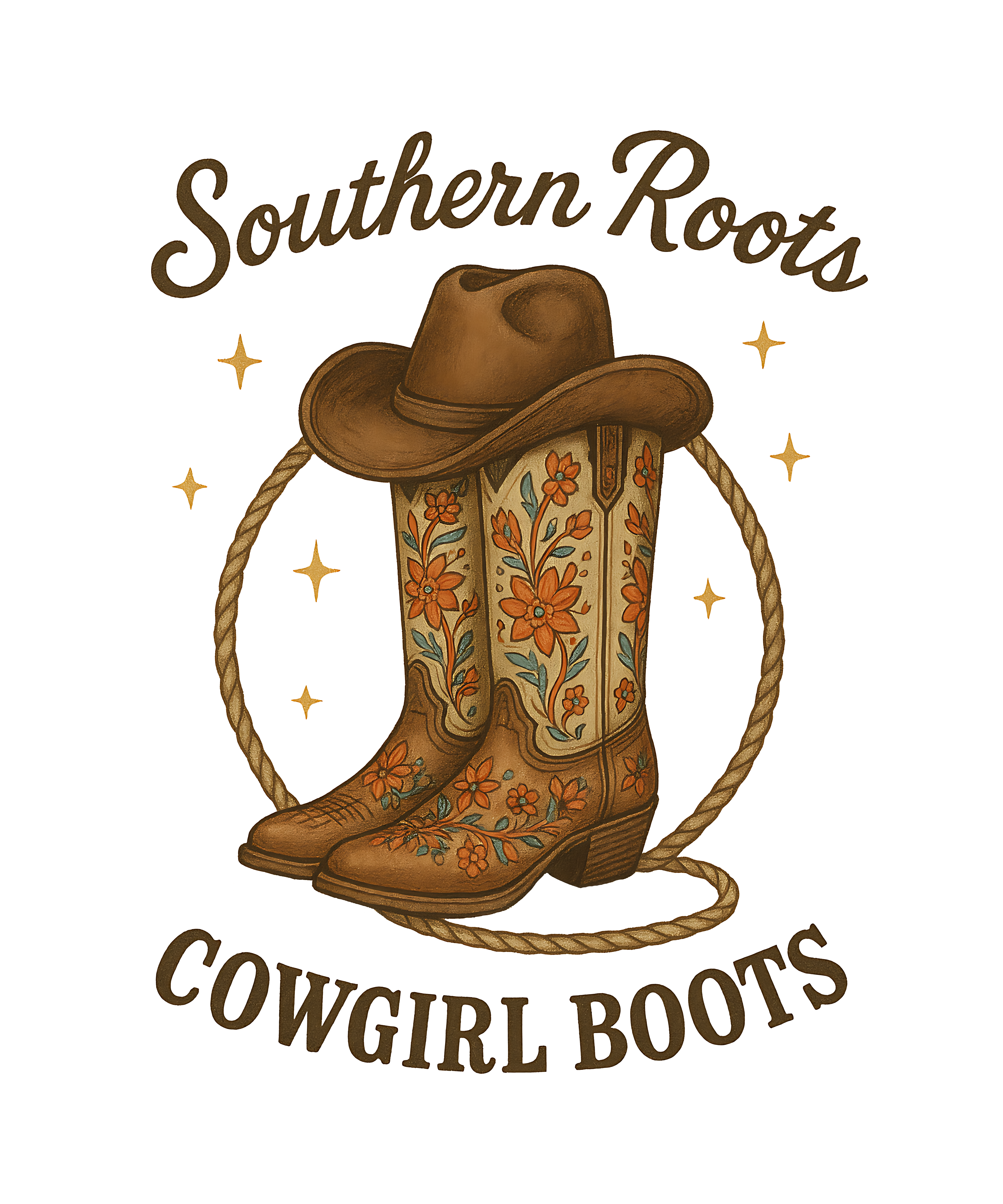 Southern Roots Cowgirl Boots DTF Transfer