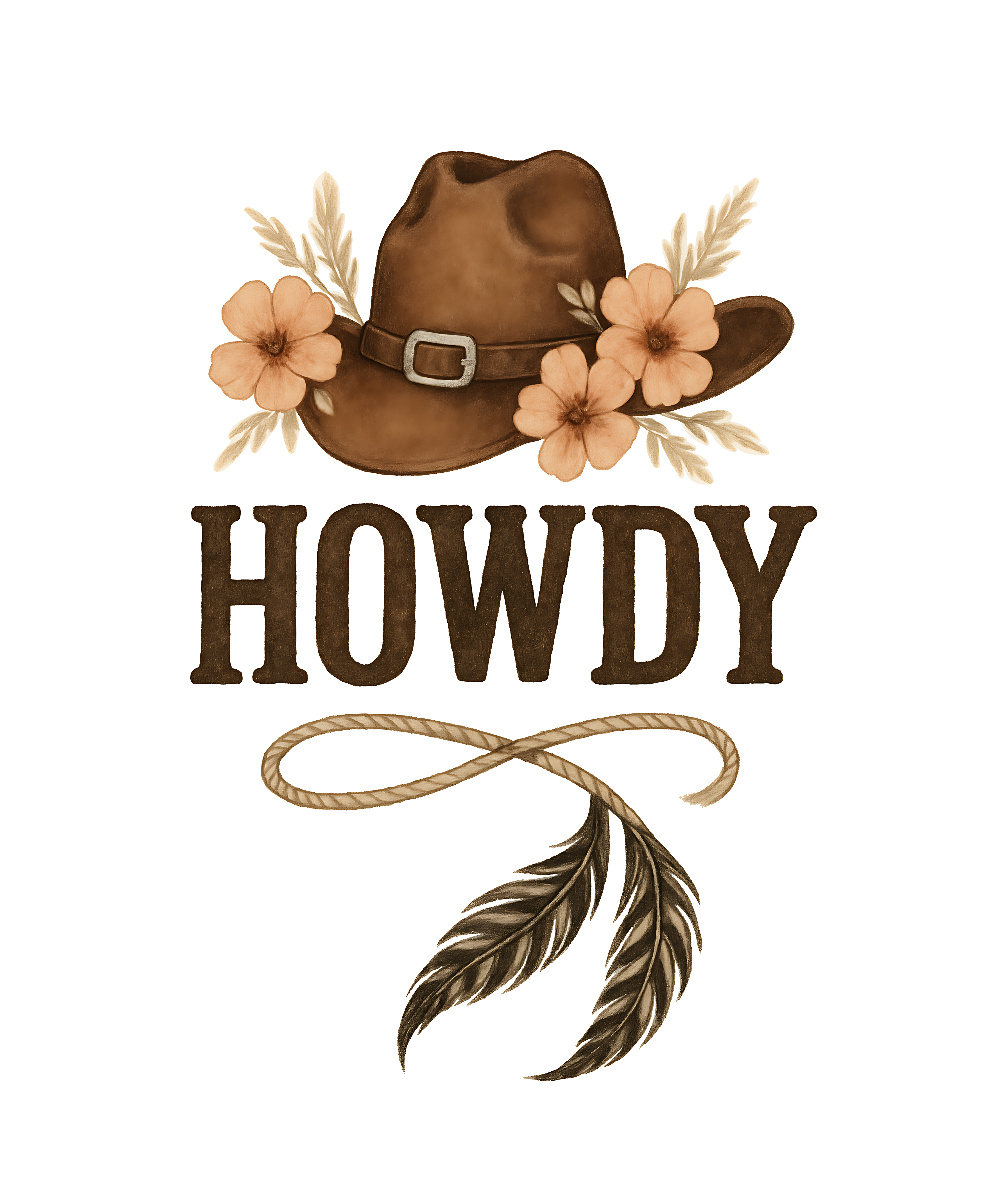 Howdy Floral Cowgirl DTF Transfer