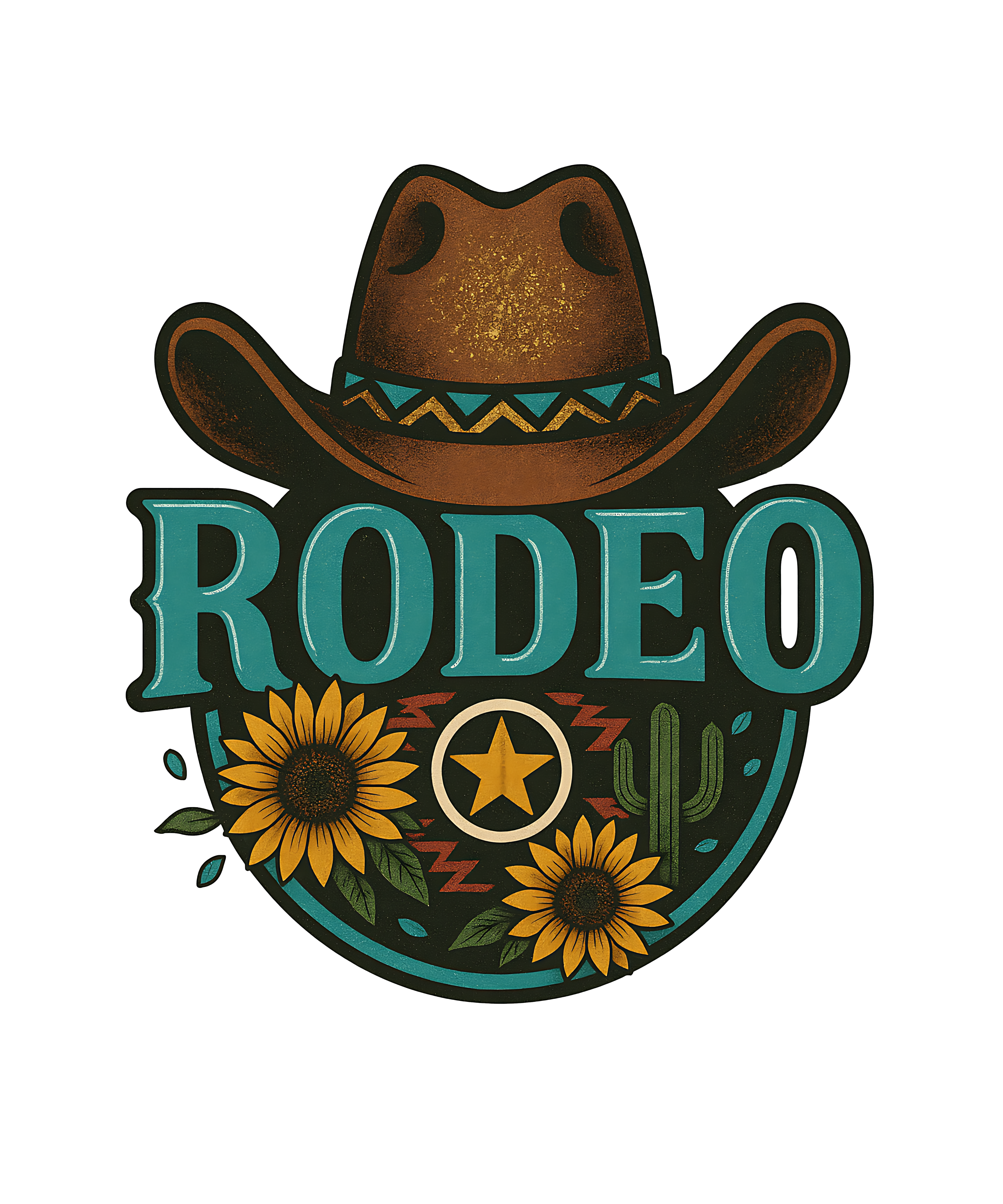 Rodeo Sunflower Cowboy DTF Transfer