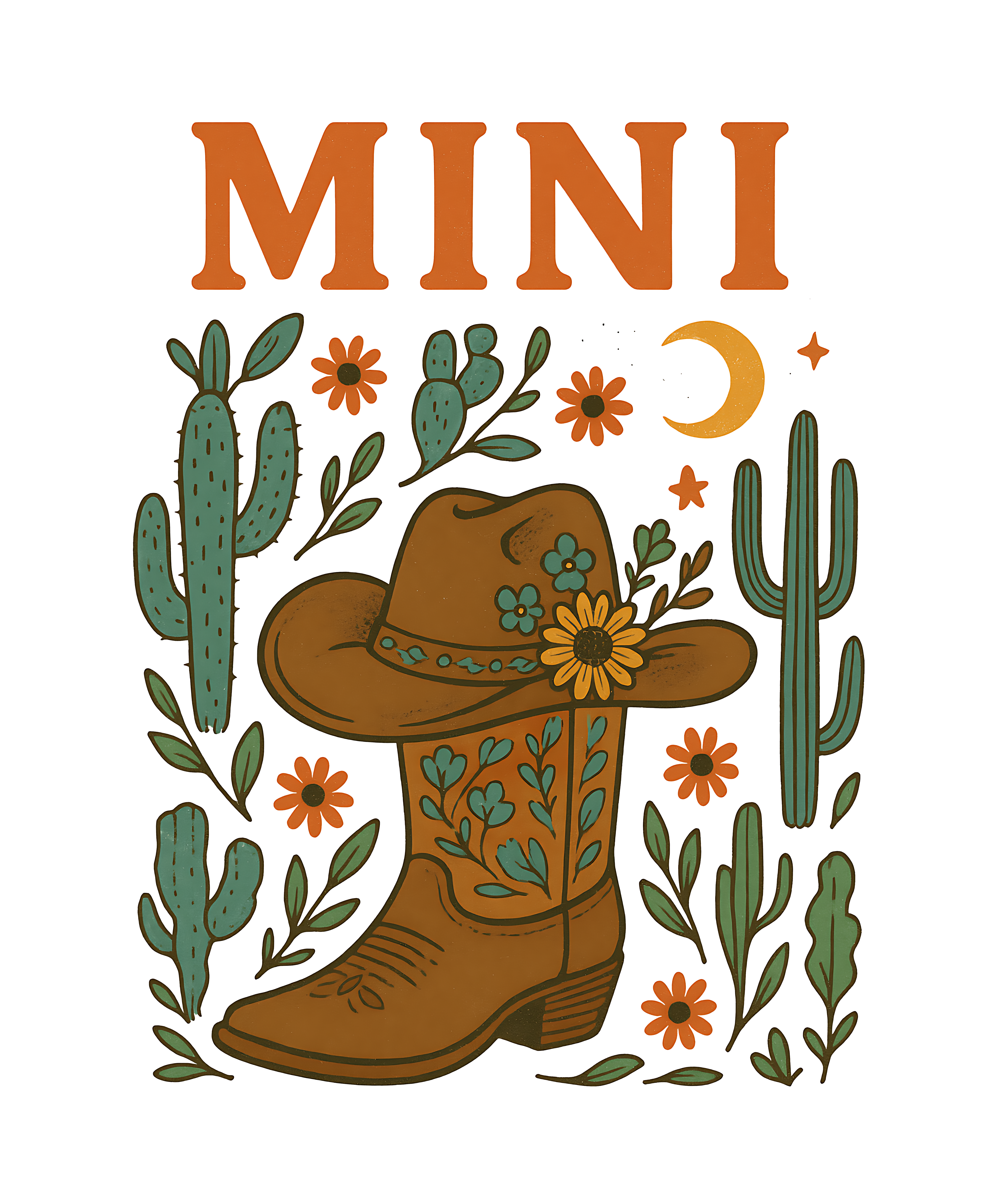 Mini Cowgirl Boots DTF Transfer
