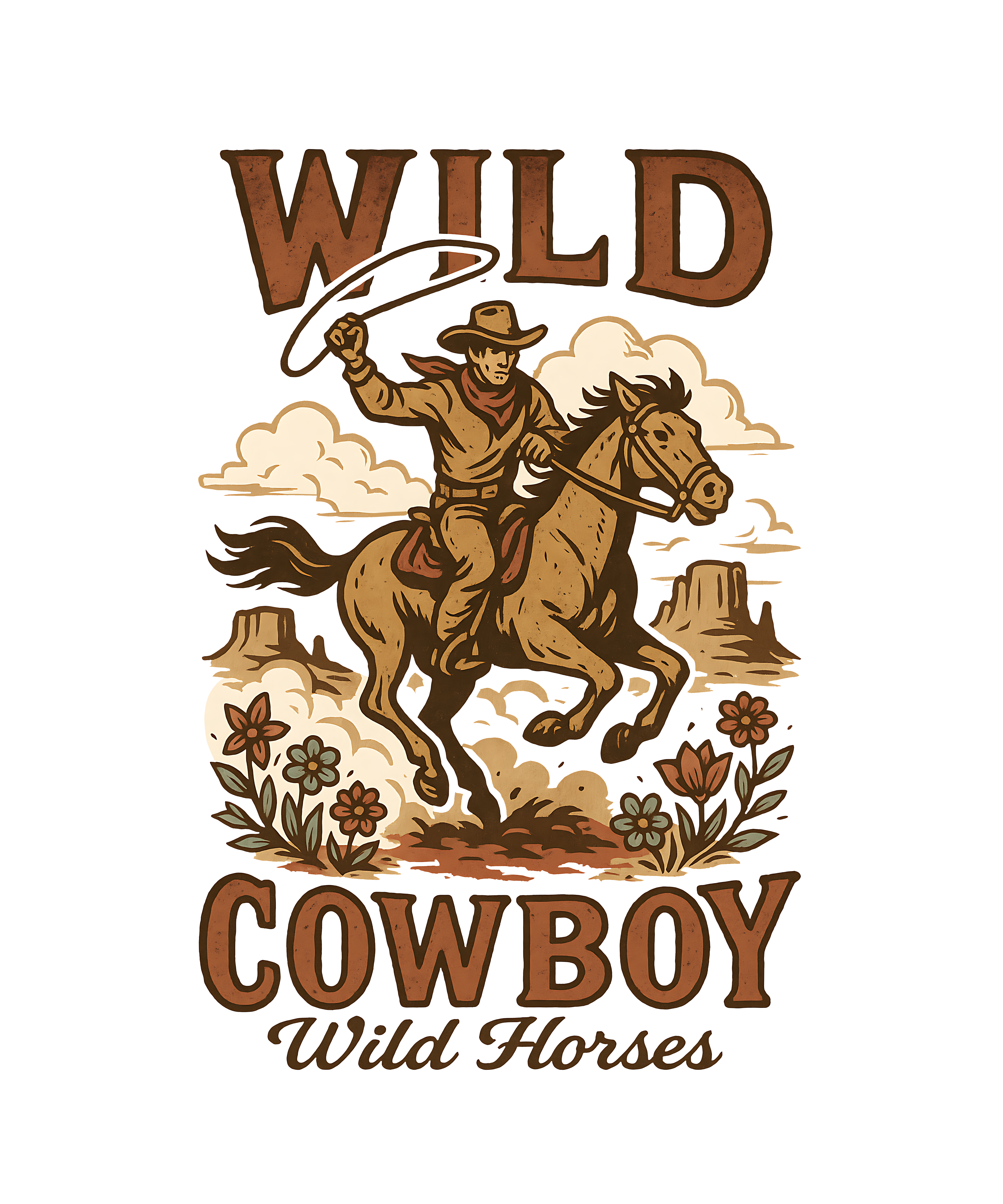 Wild Cowboy Rider DTF Transfer