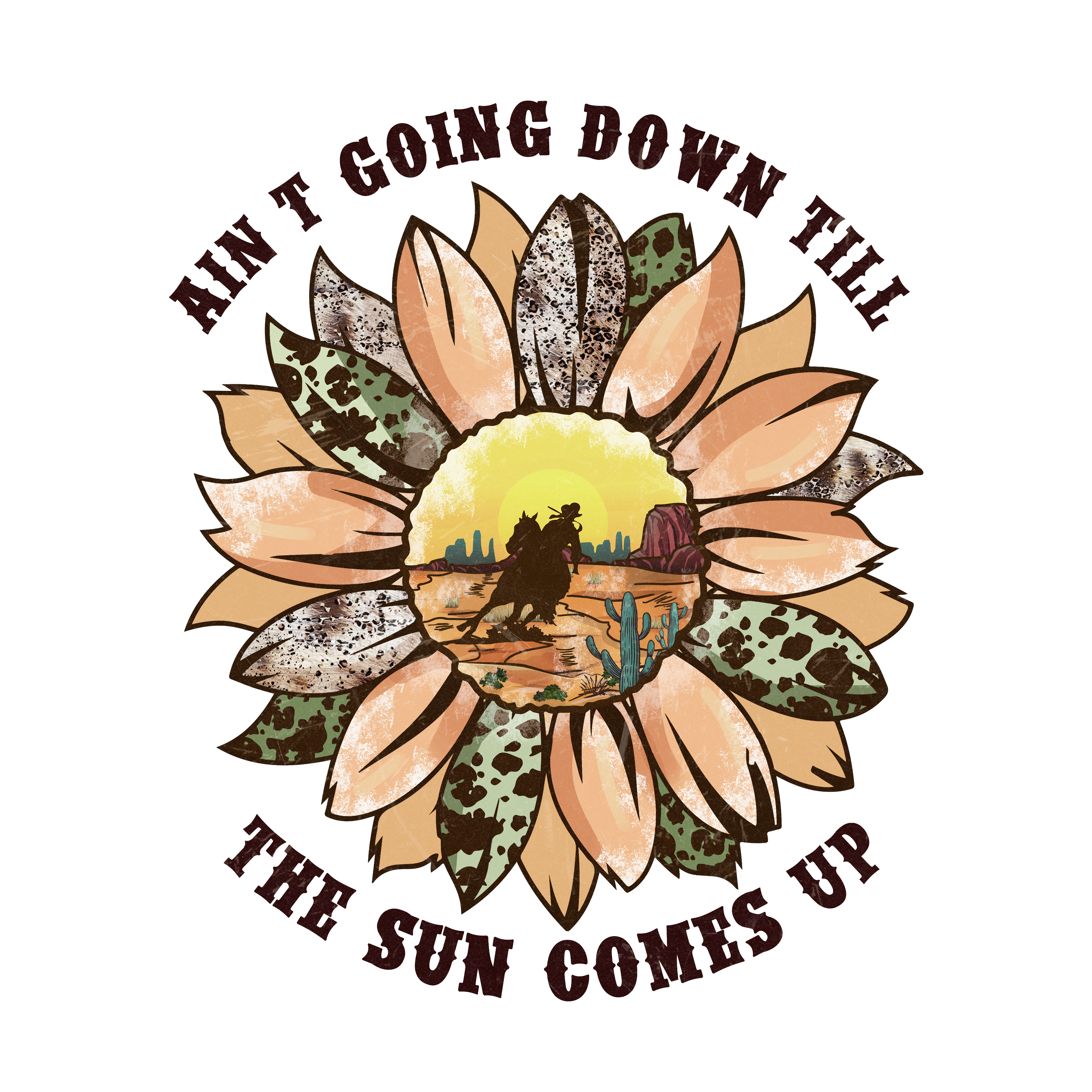 Cowgirl Sunflower Western DTF Transfer