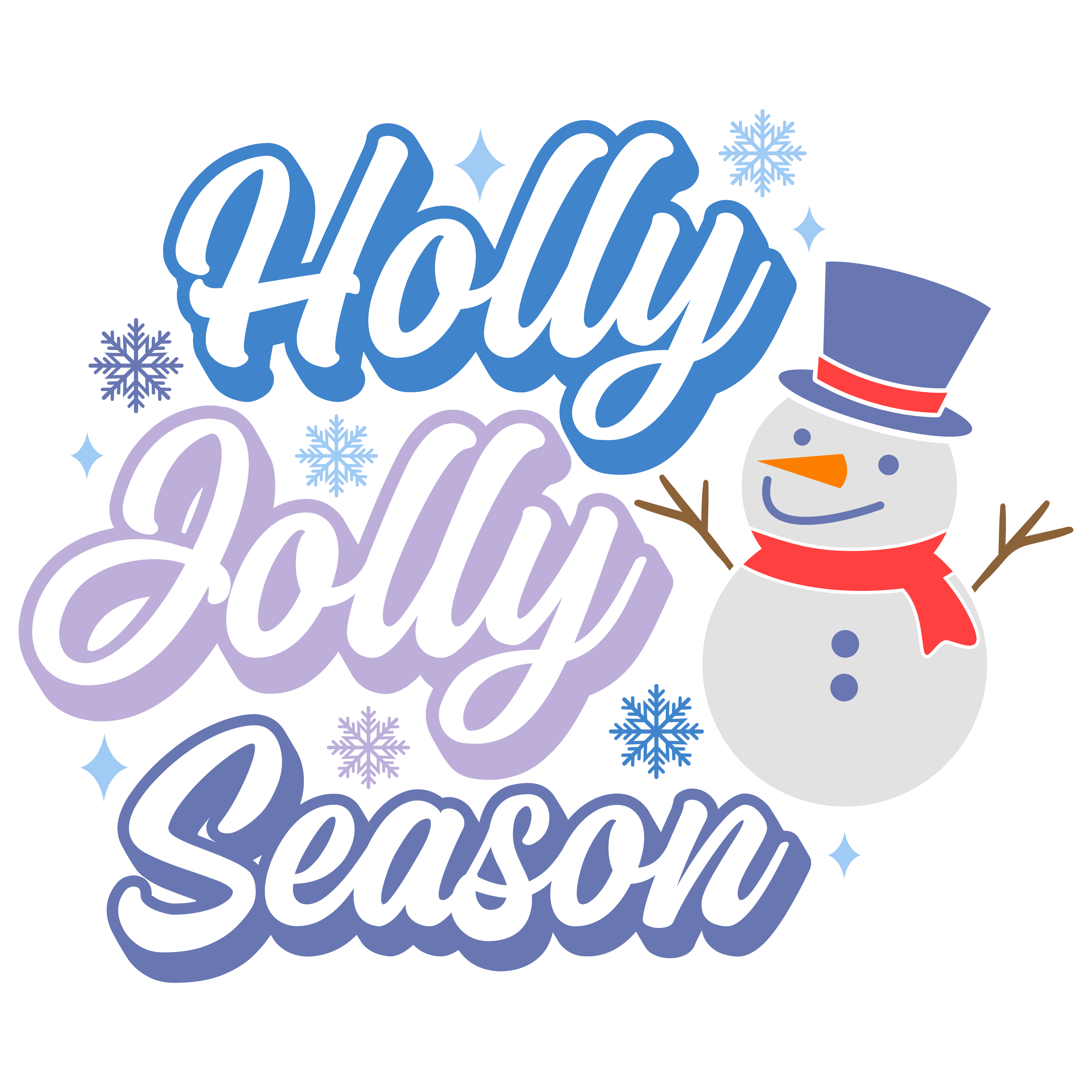 Holly Jolly Snowman Season DTF Transfer