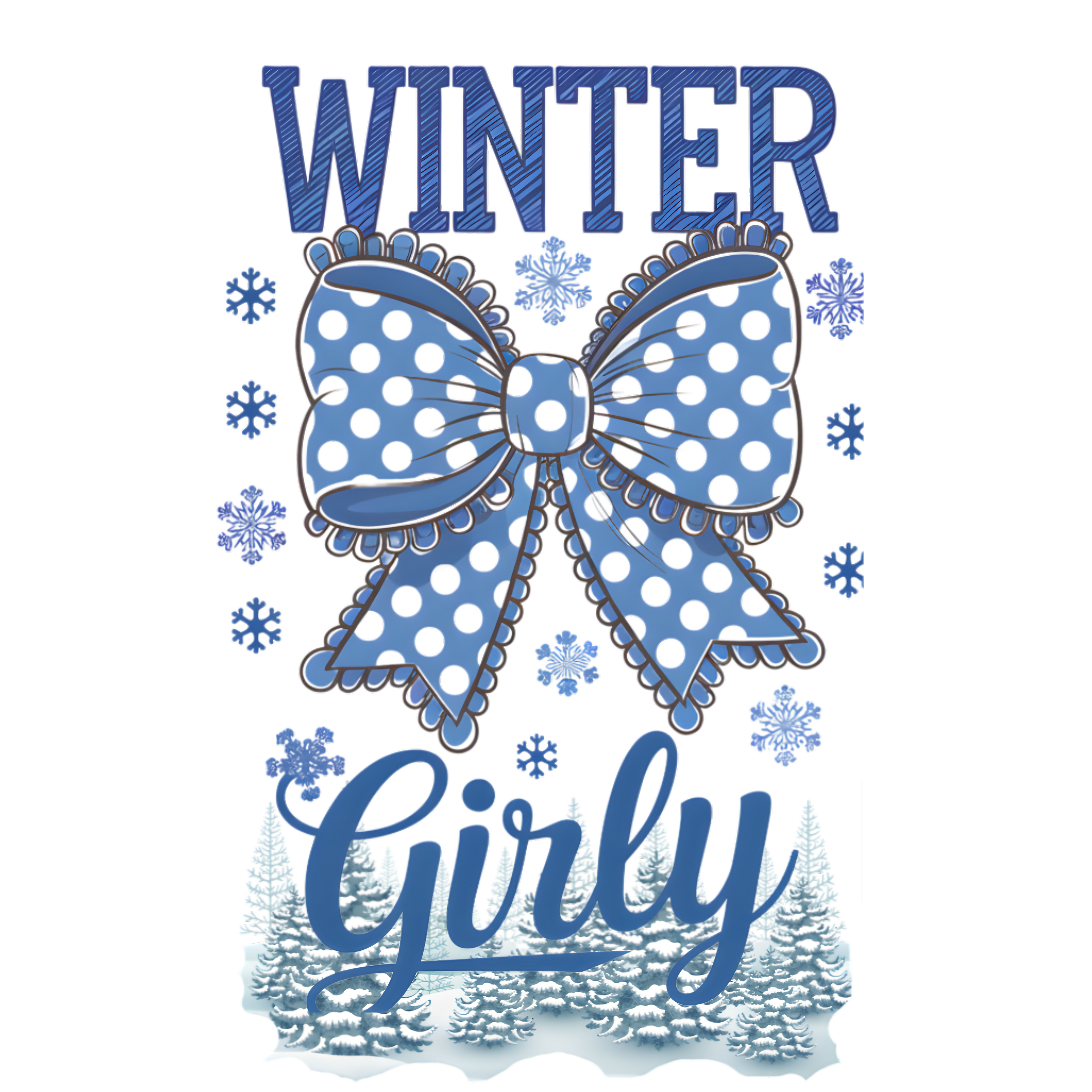 Winter Girly Bow DTF Transfer
