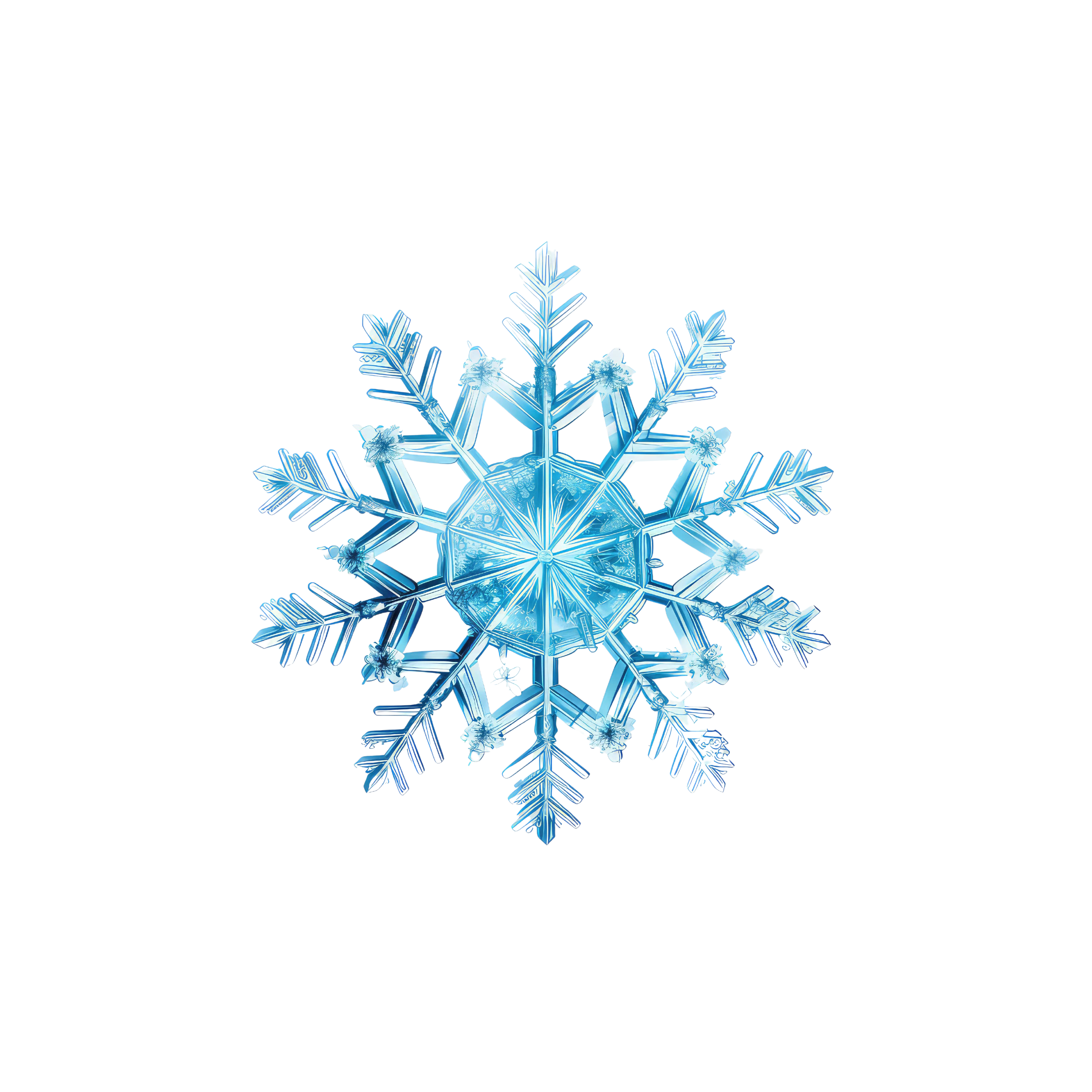 Icy Blue Snowflake DTF Transfer