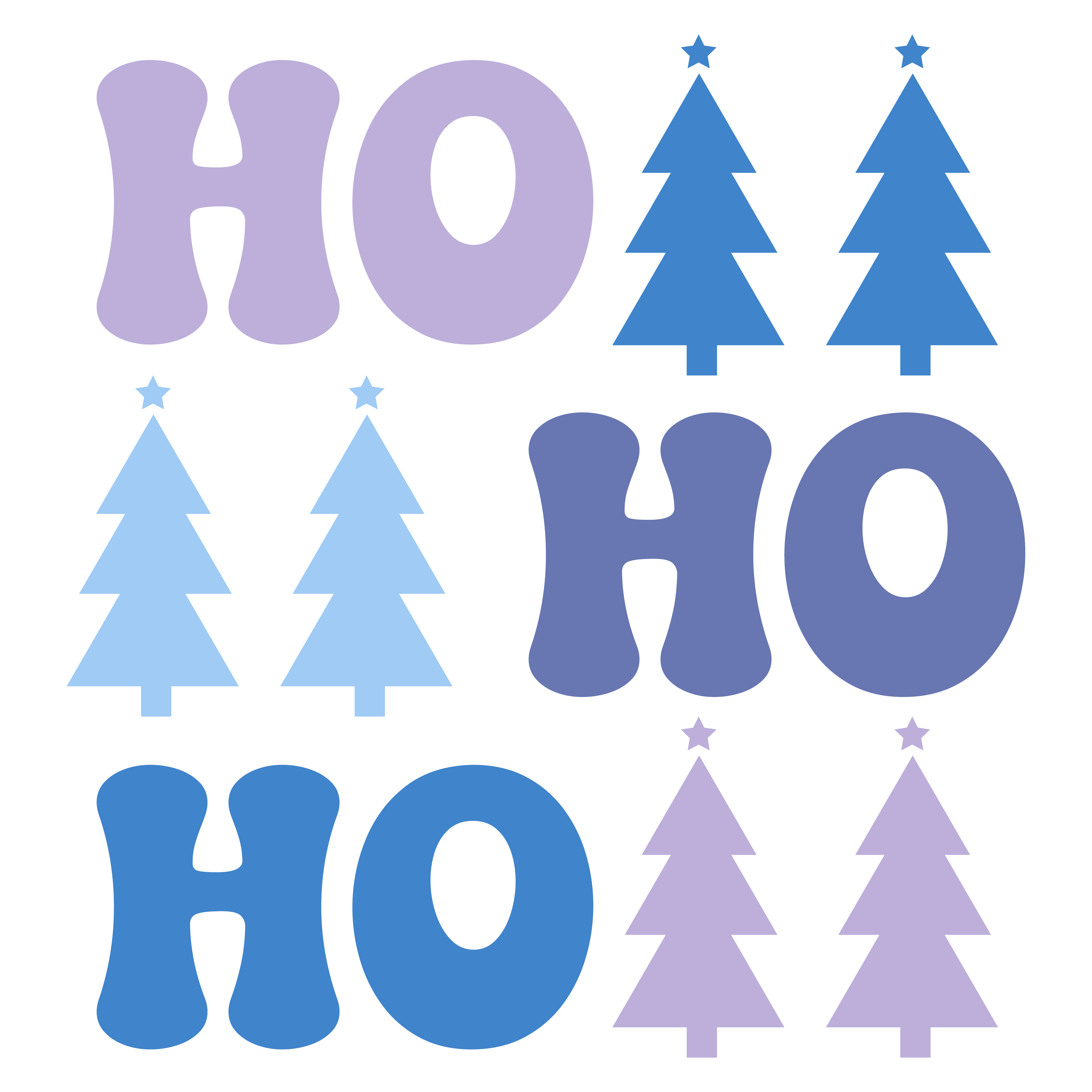 Winter Holiday Trees DTF Transfer