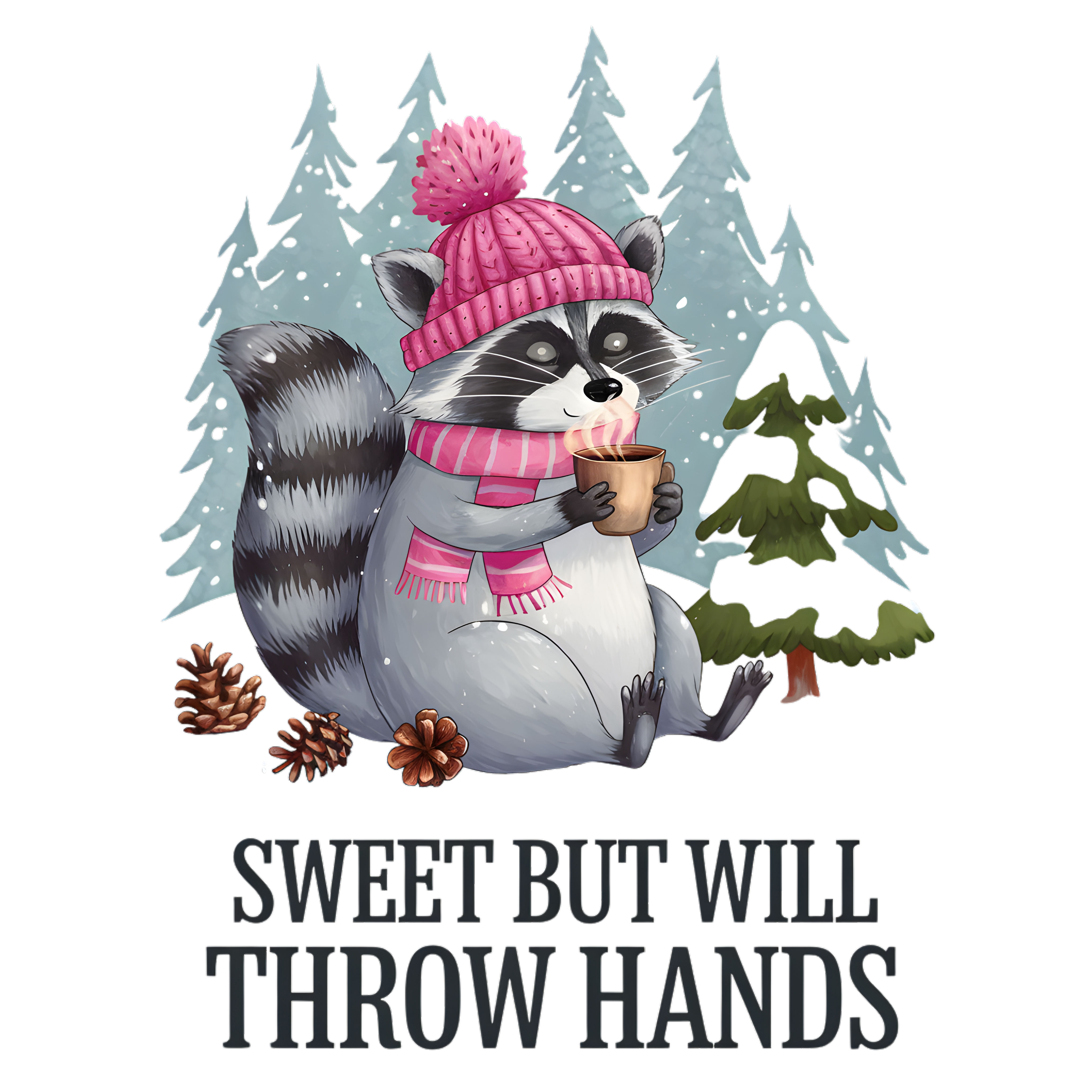 Cozy Winter Raccoon DTF Transfer