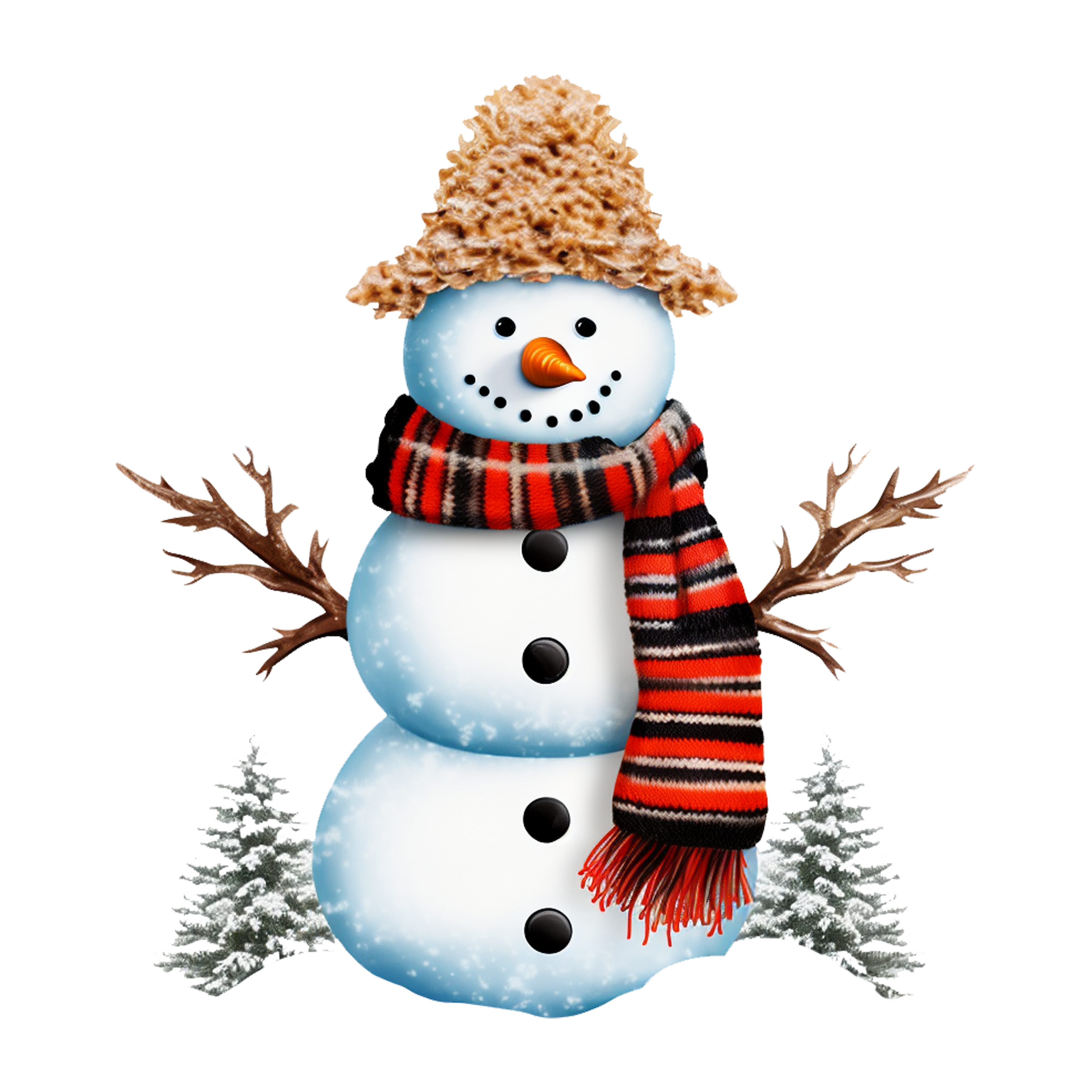 Classic Winter Snowman DTF Transfer