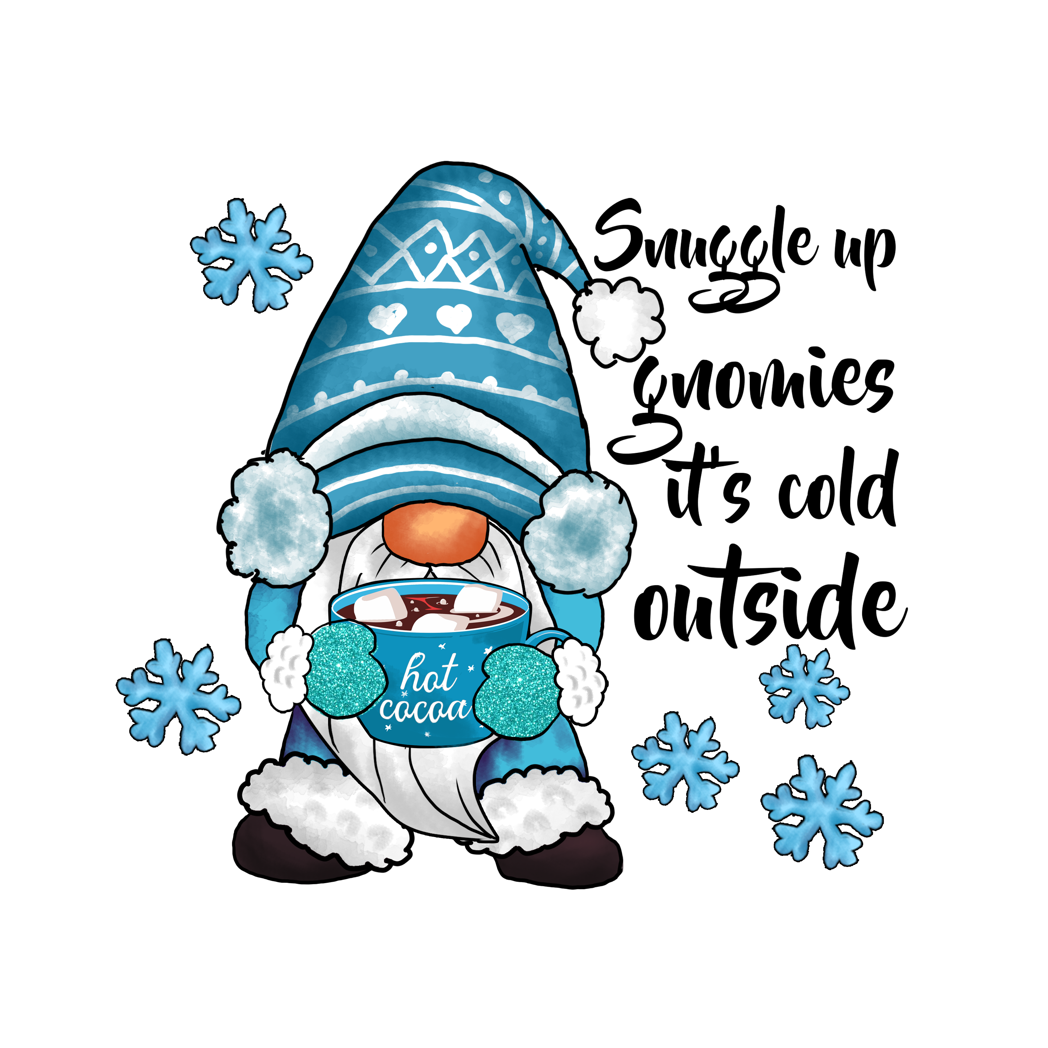 Gnome With Hot Cocoa DTF Transfer